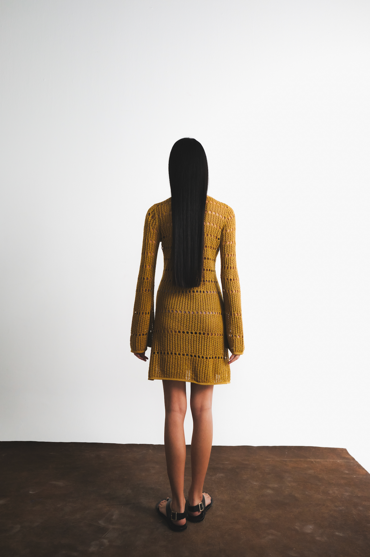 Mishi Knitted Mini Dress | Golden