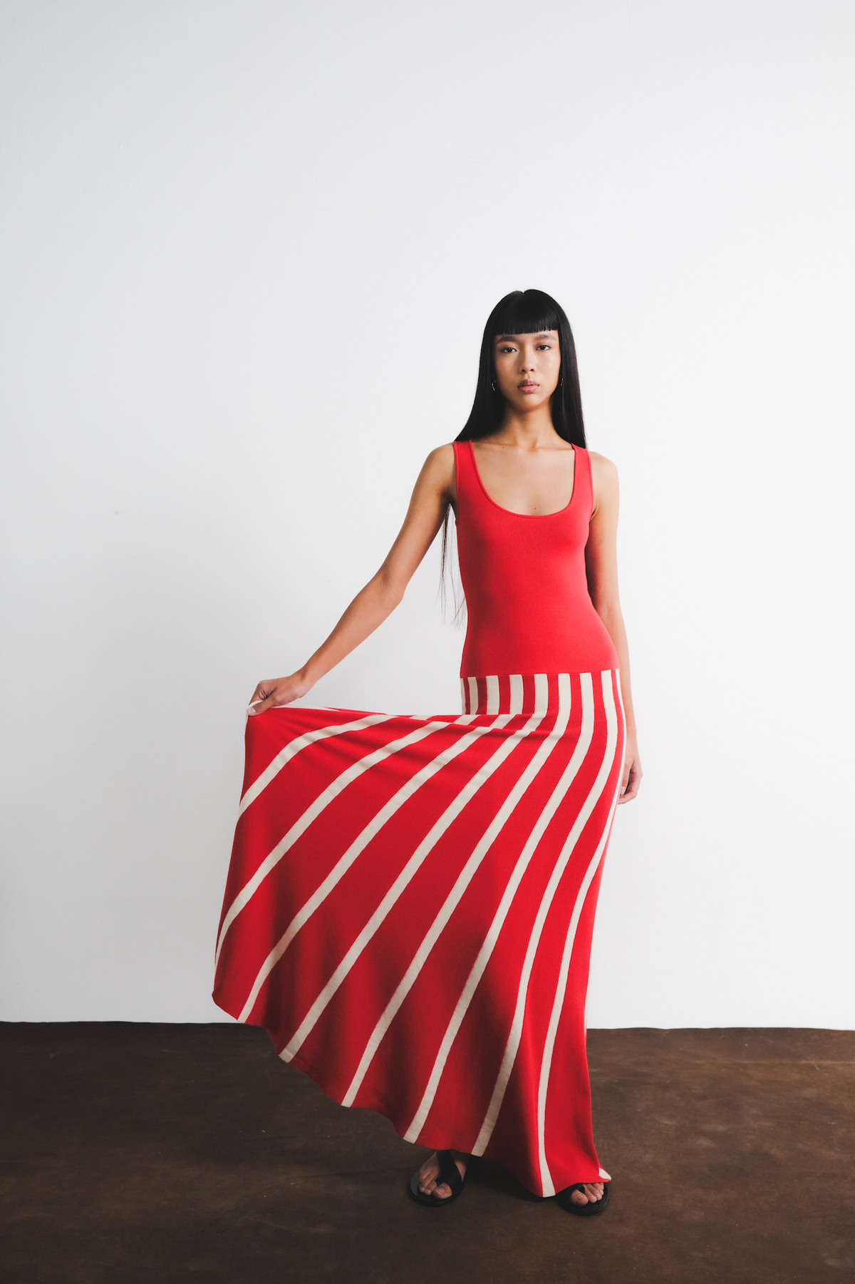 Agreste Sleeveless Maxi Dress | Red