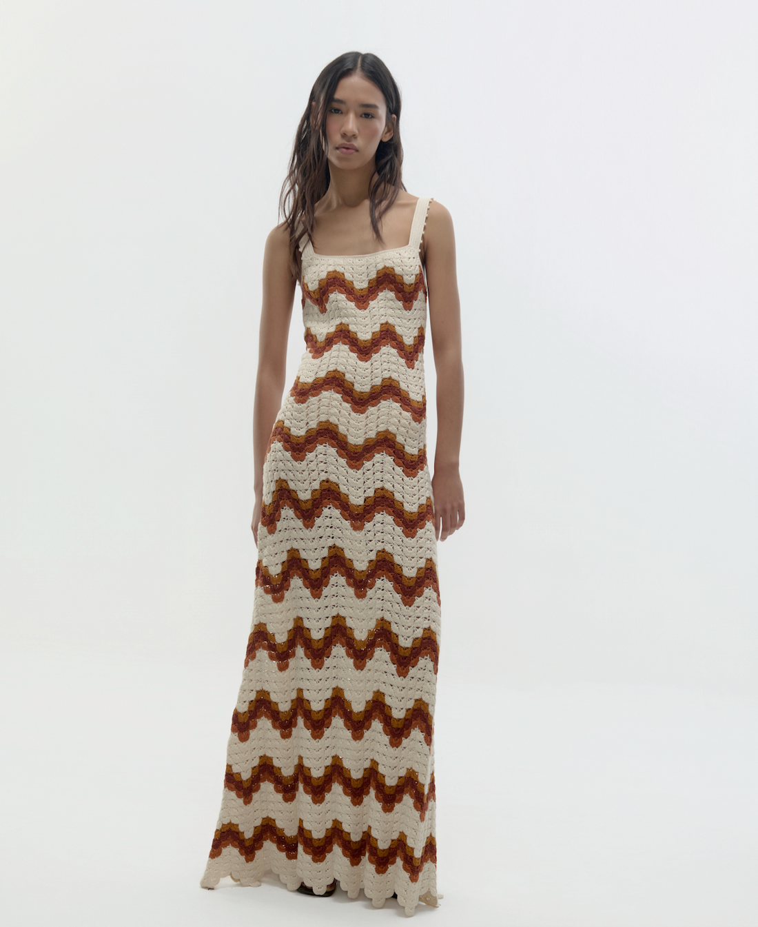 Marea Maxi Dress | Ivory - Tobacco