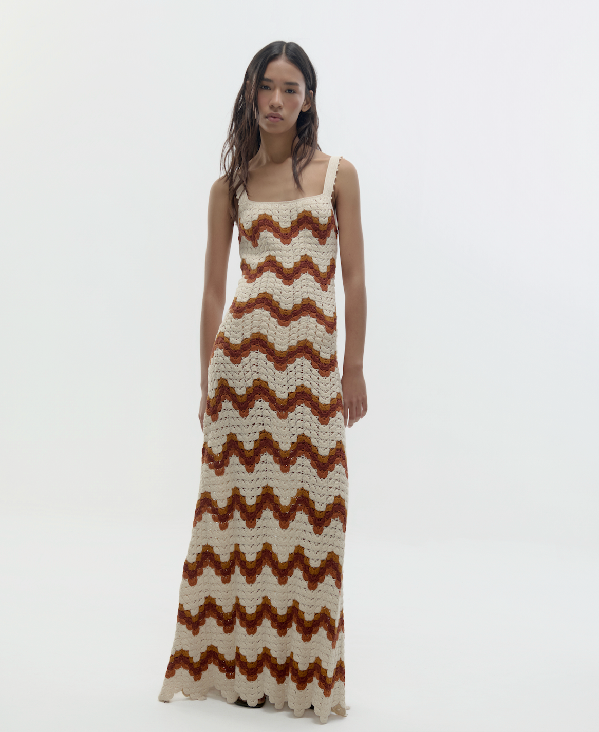 Marea Maxi Dress | Ivory - Tobacco