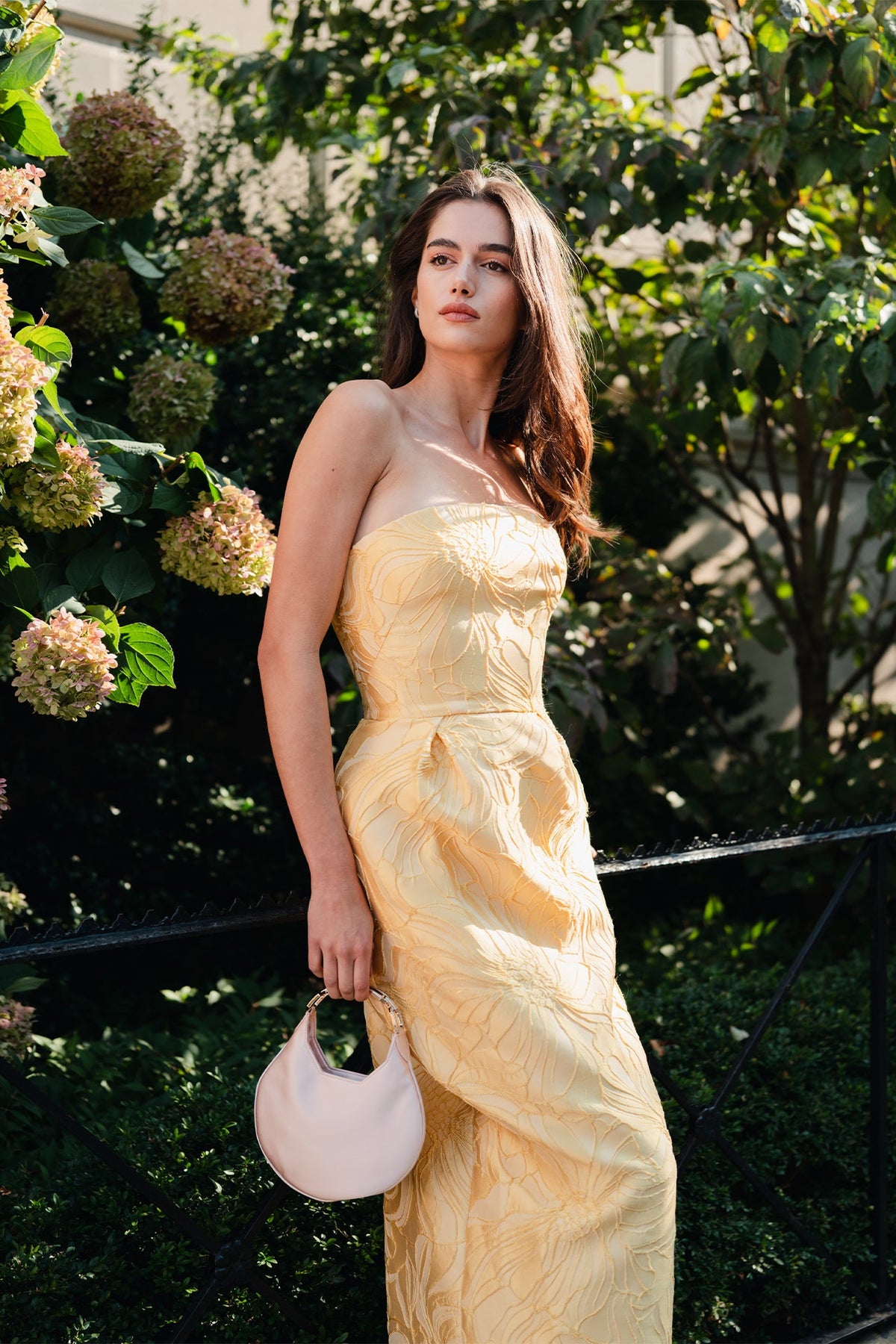 Lemon Floral Jacquard Dress