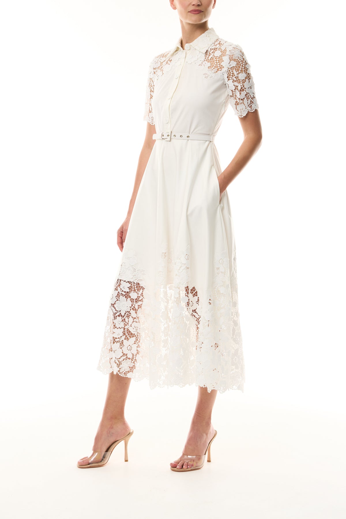 Lace Detail Short Sleeve Dress