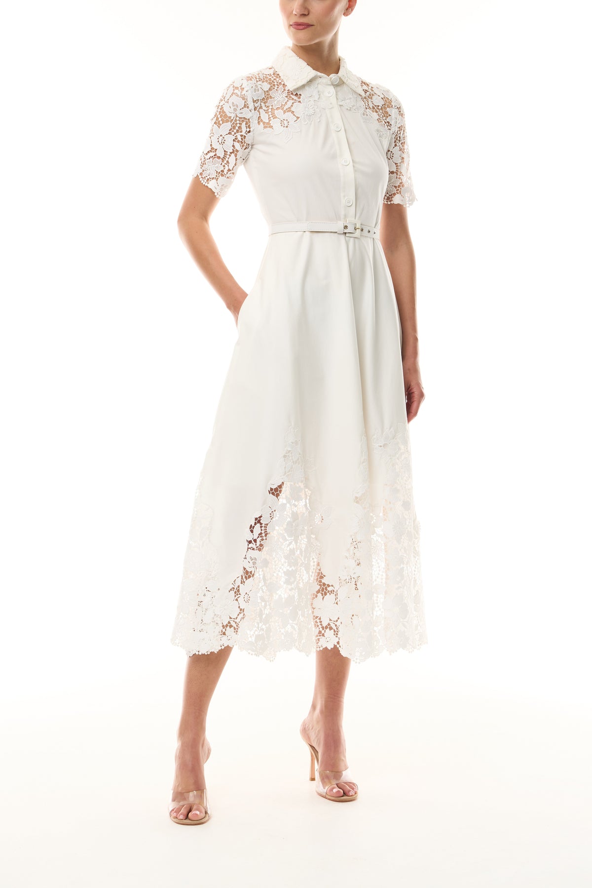 Lace Detail Short Sleeve Dress