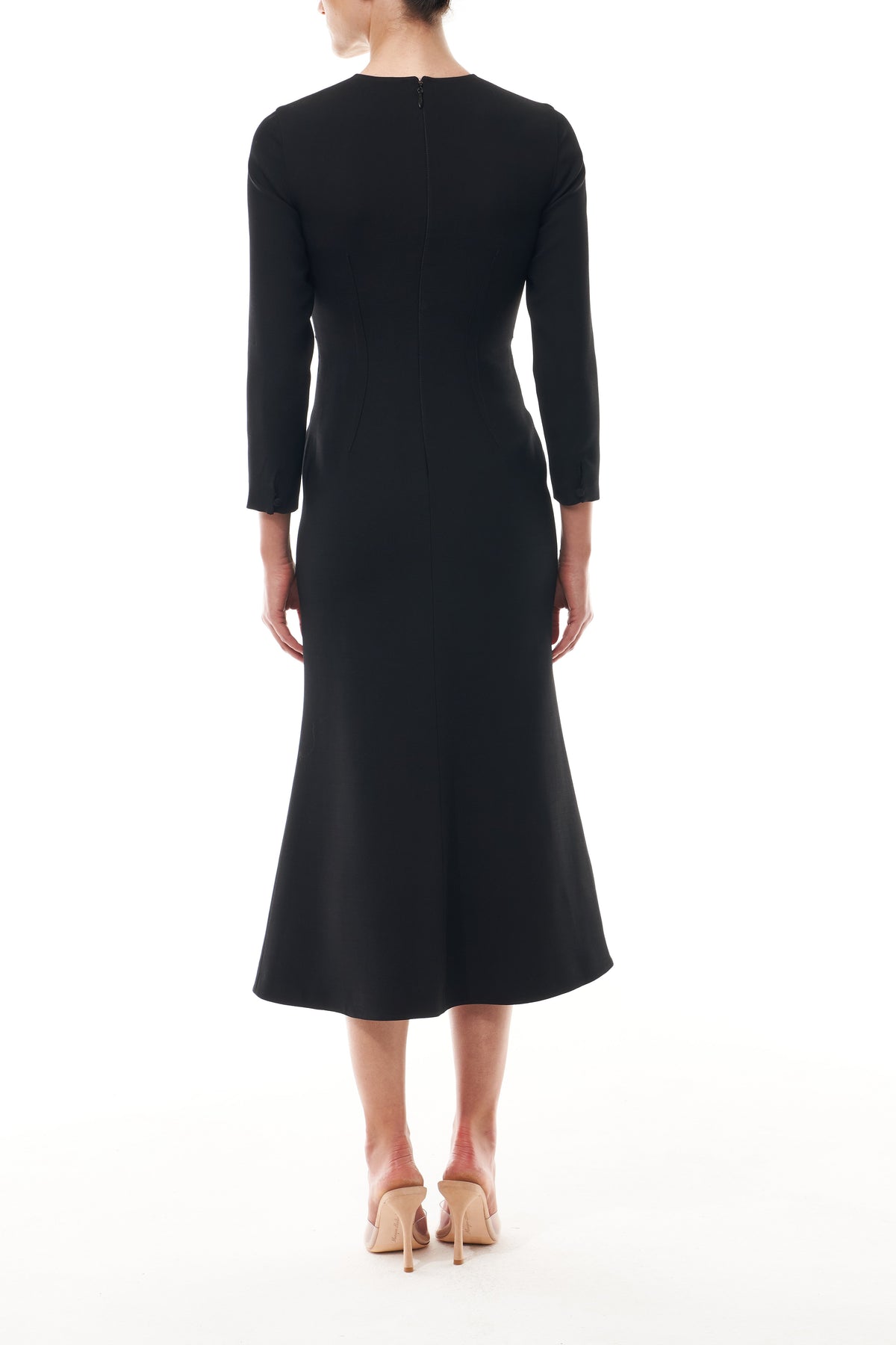 Long Sleeve Wool Midi Dress