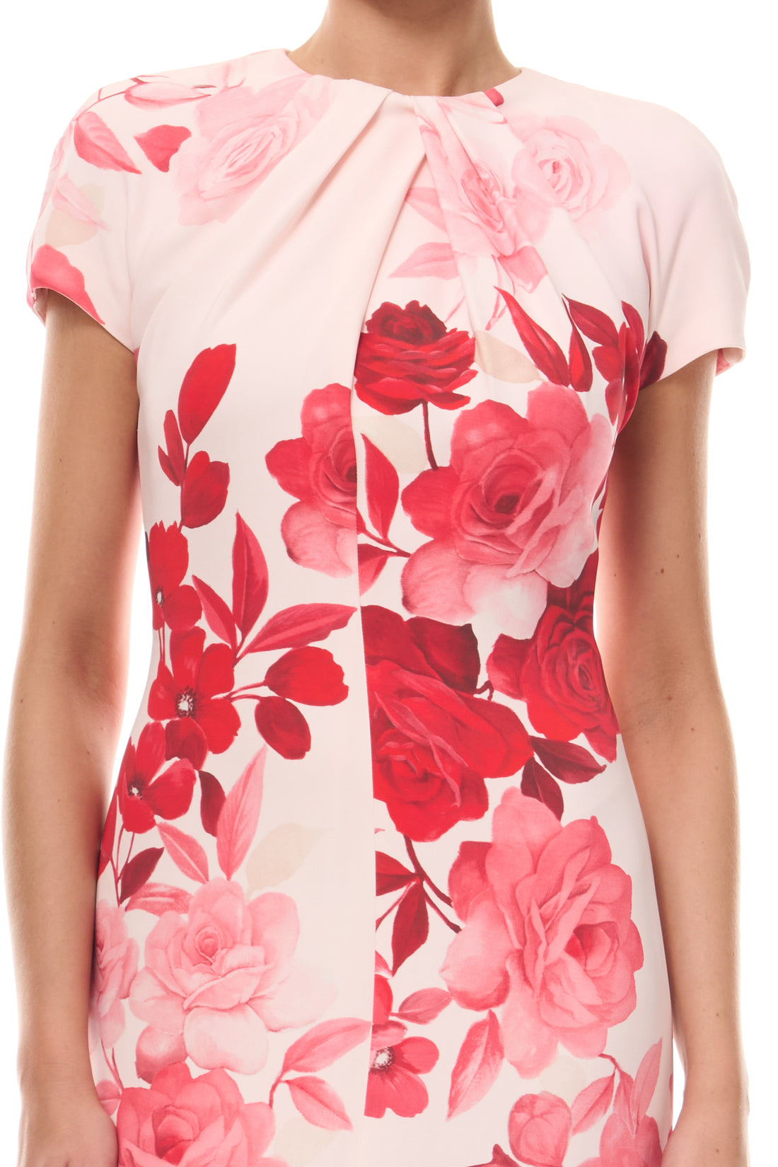 Rose Printed Cap Sleeve Dress