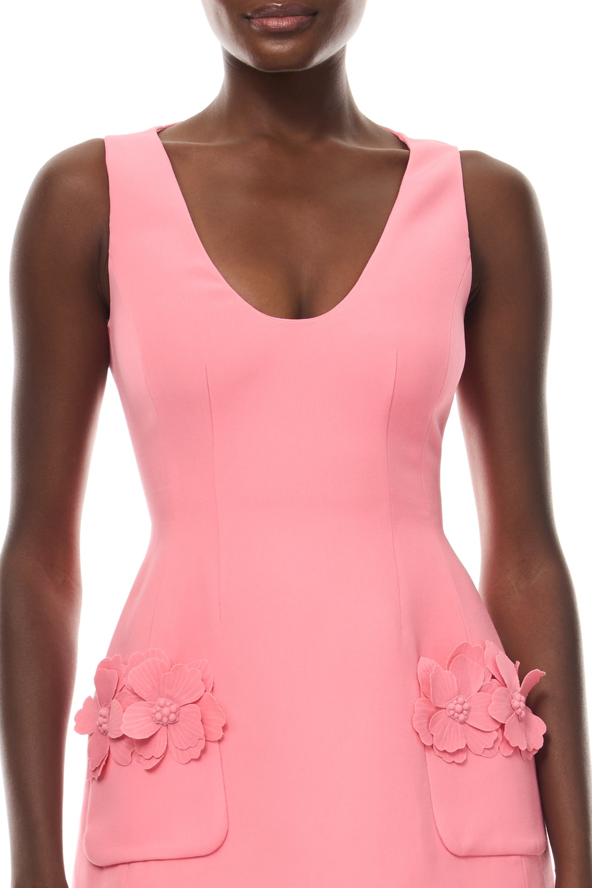 Plumeria Scoop Neck Floral Dress