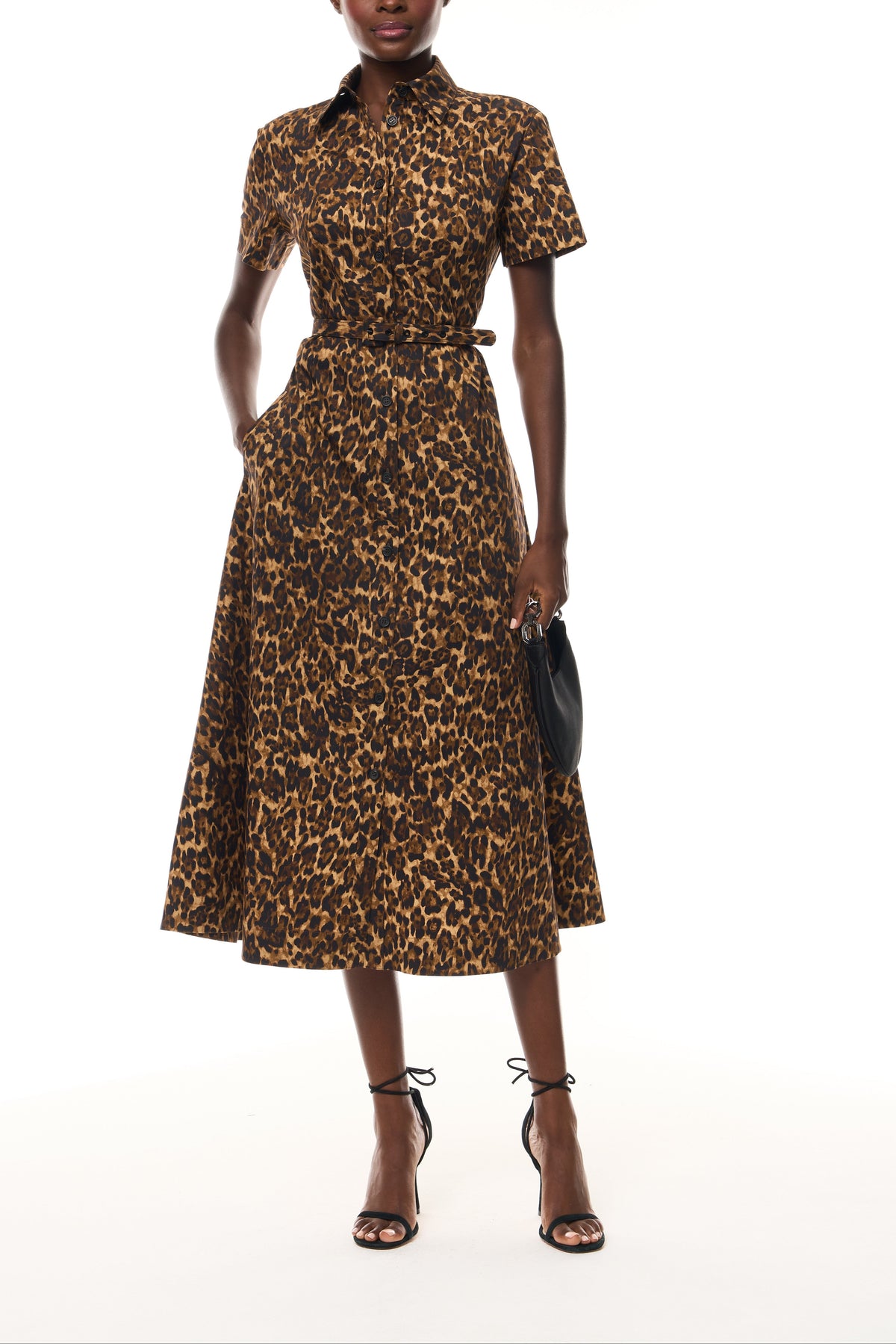 Leopard Poplin Shirt Dress