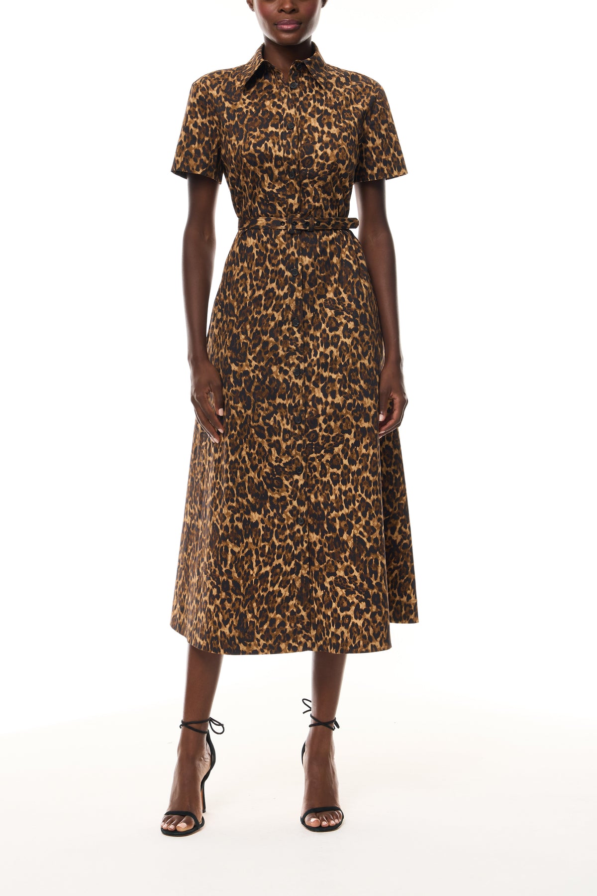 Leopard Poplin Shirt Dress