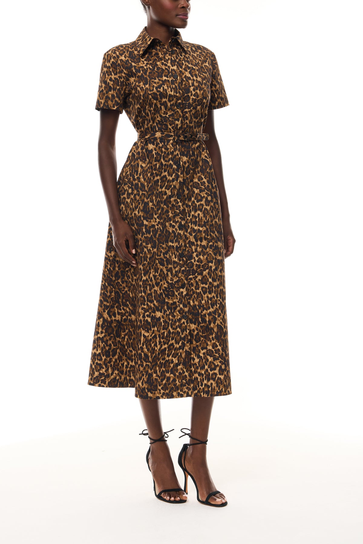 Leopard Poplin Shirt Dress