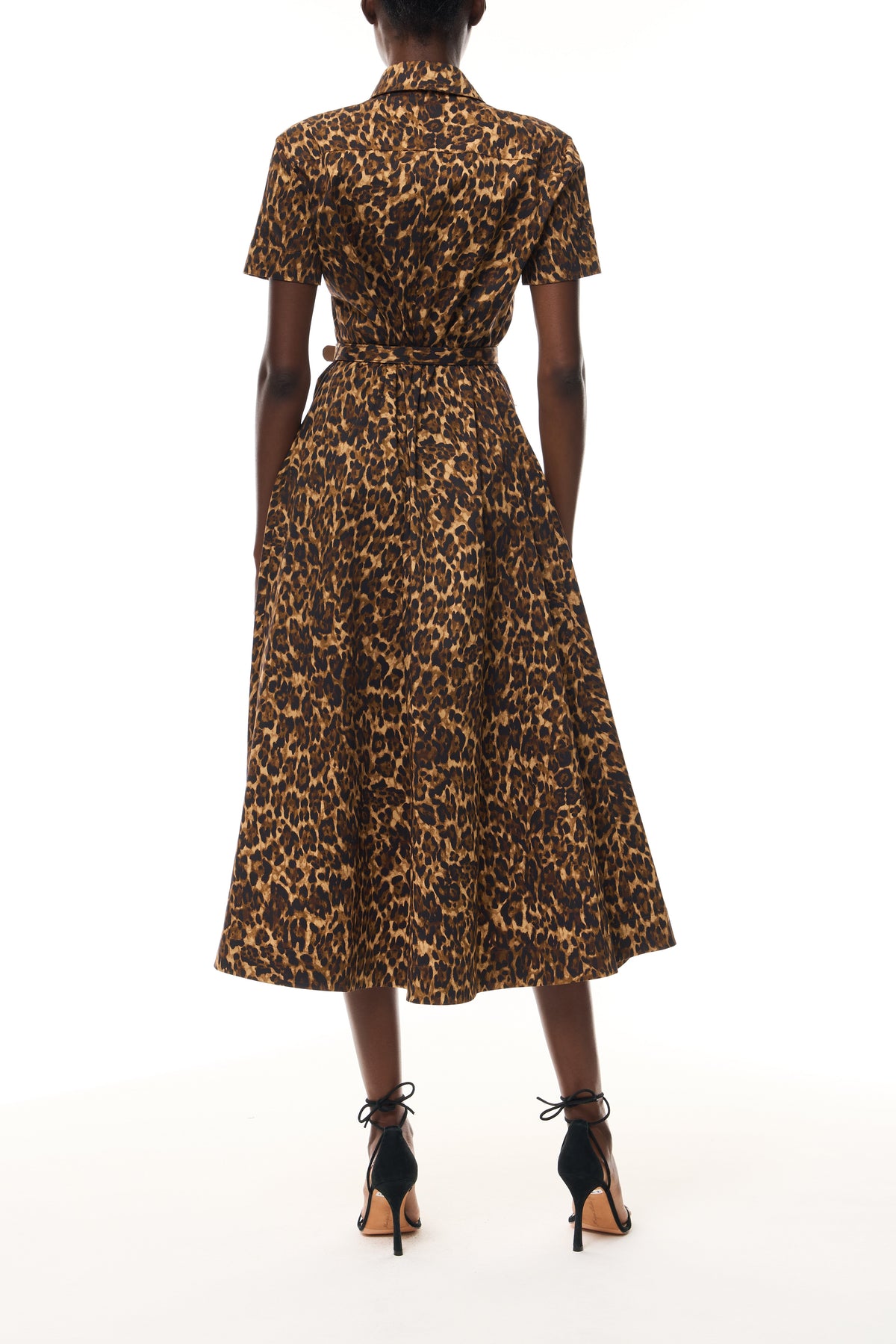 Leopard Poplin Shirt Dress