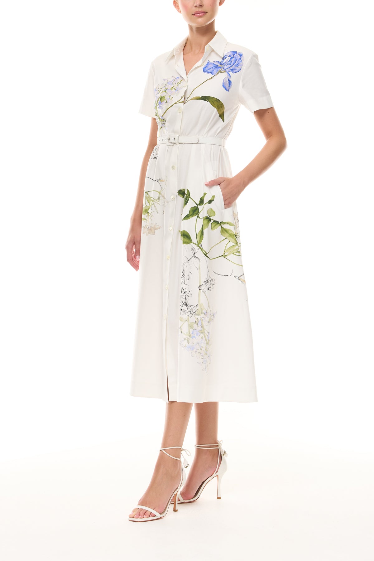 Iris Printed Poplin Day Dress