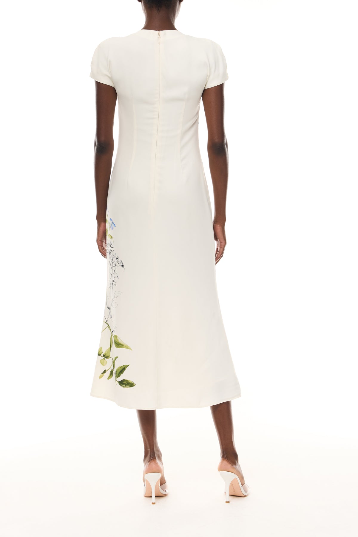 Floral Crepe Cap Sleeve Dress