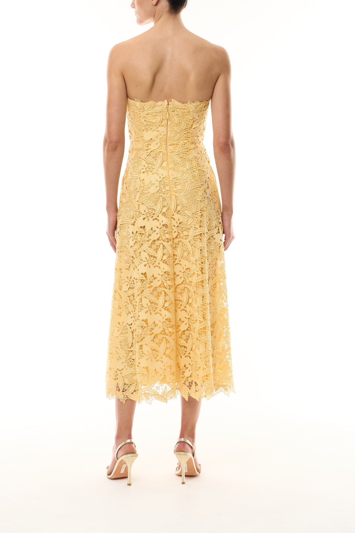 Strapless Lace Midi Dress