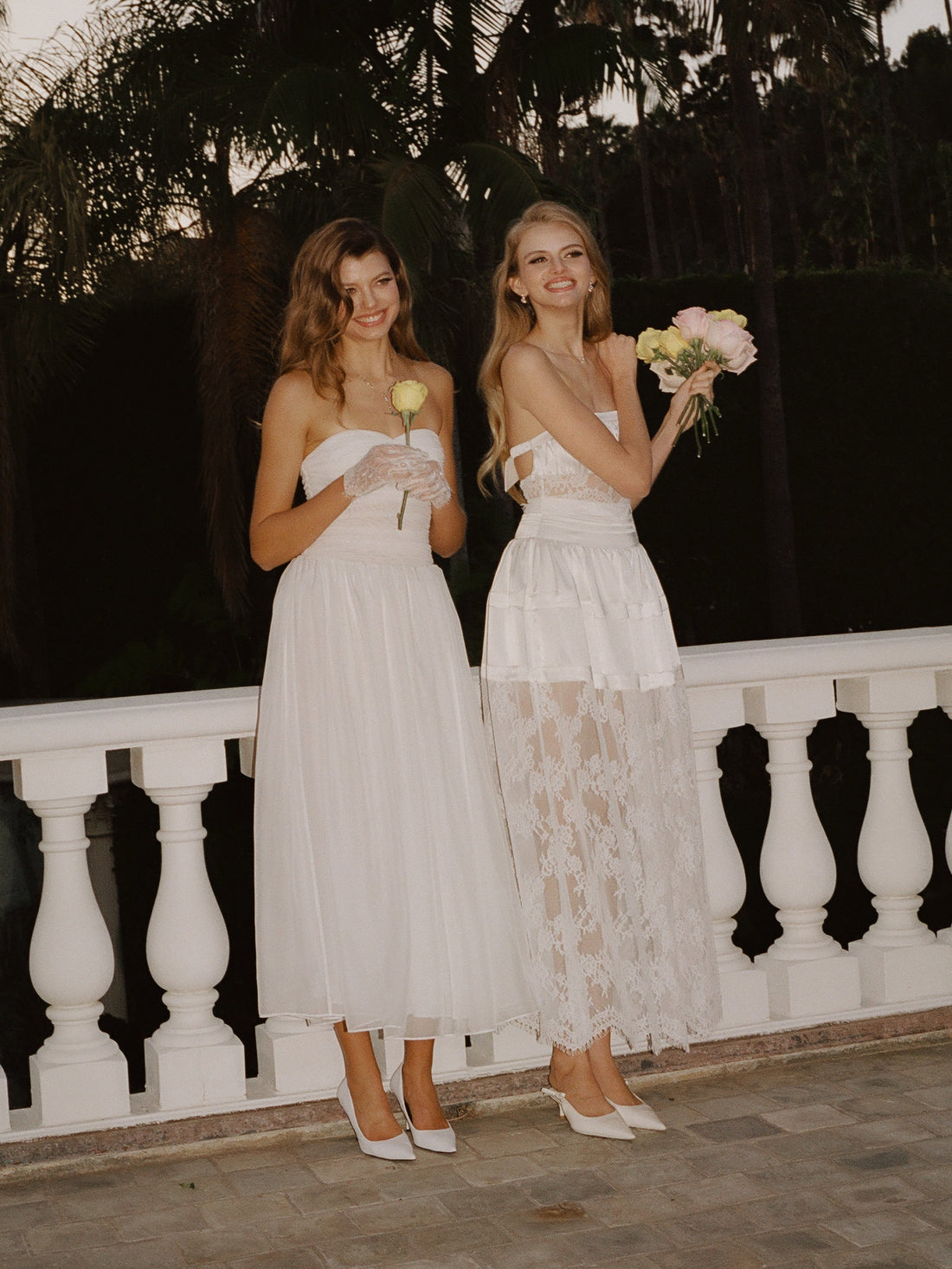 Juliette Strapless Chiffon White Dress (Final Sale)
