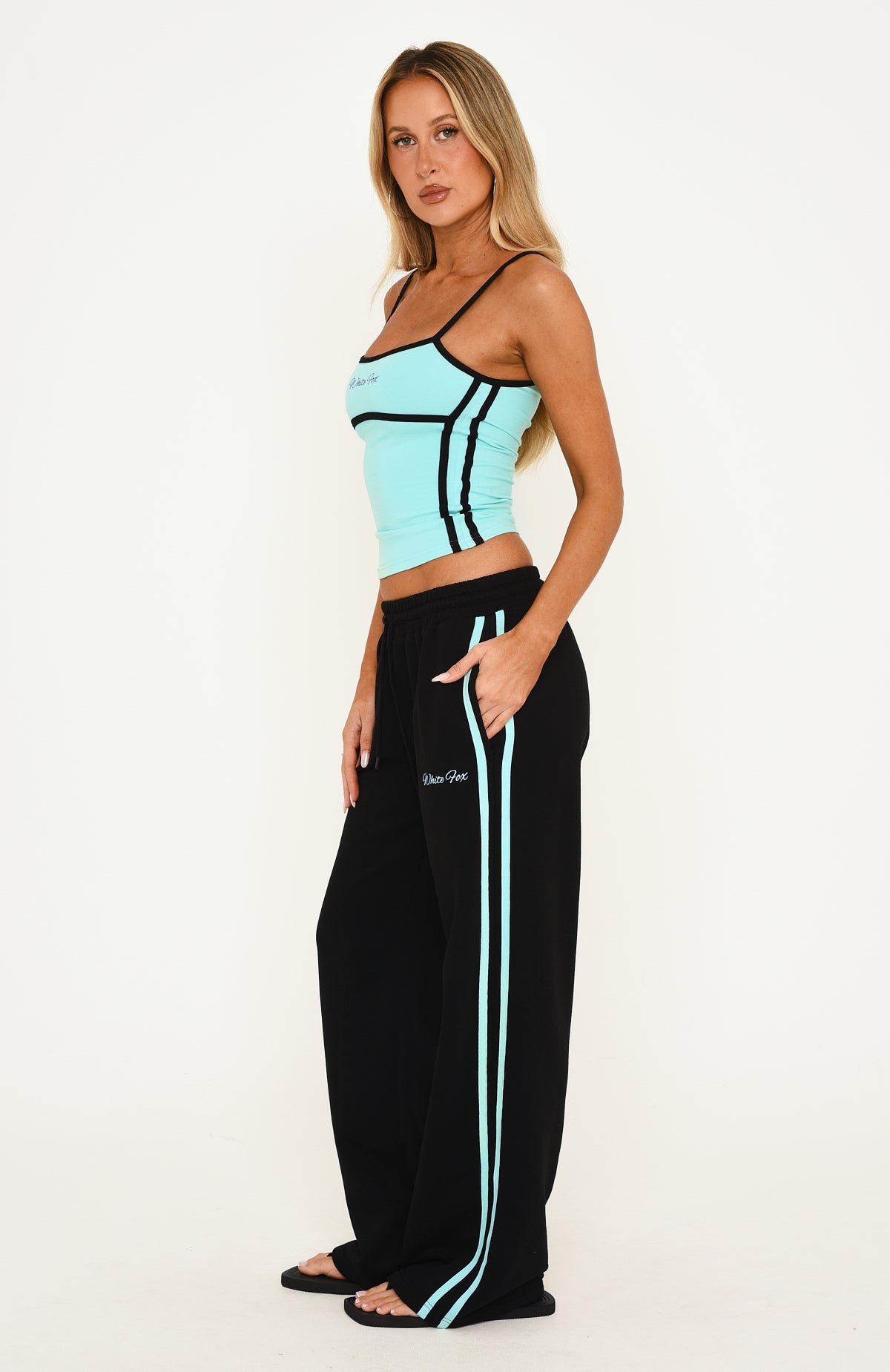 Breaking Your Heart Track Pants Black/Mint