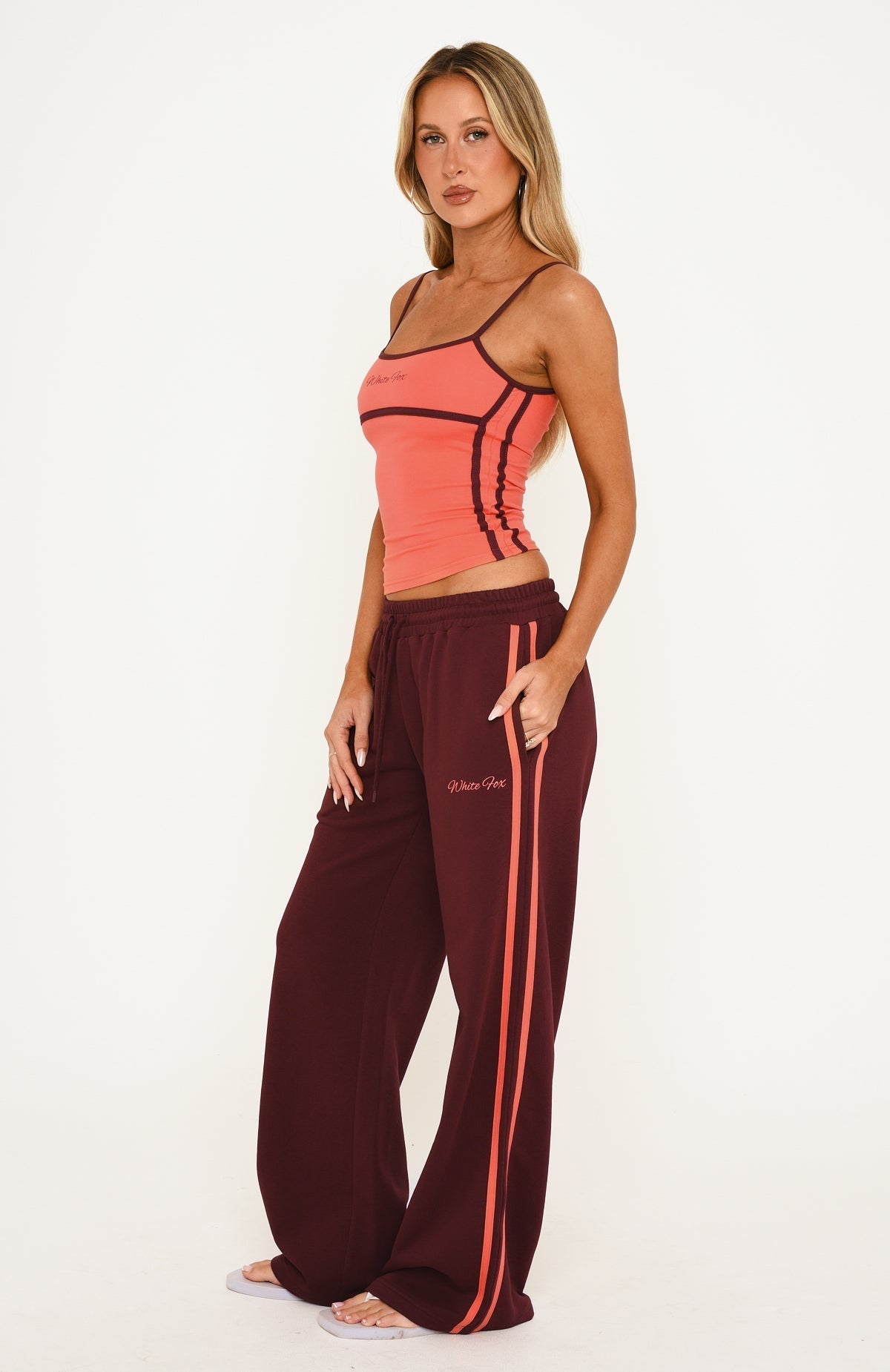 Breaking Your Heart Track Pants Plum/Tangerine