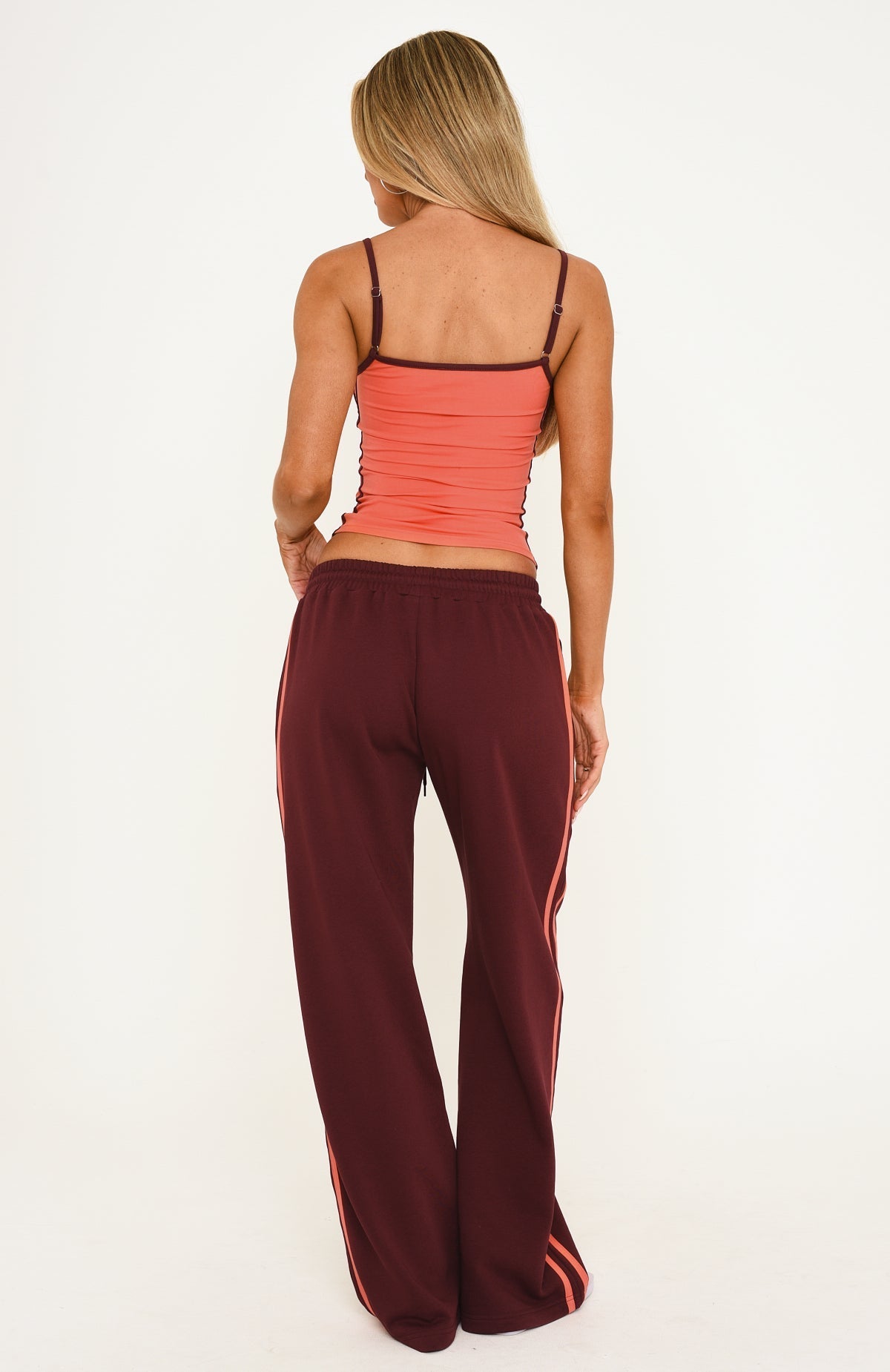 Breaking Your Heart Track Pants Plum/Tangerine