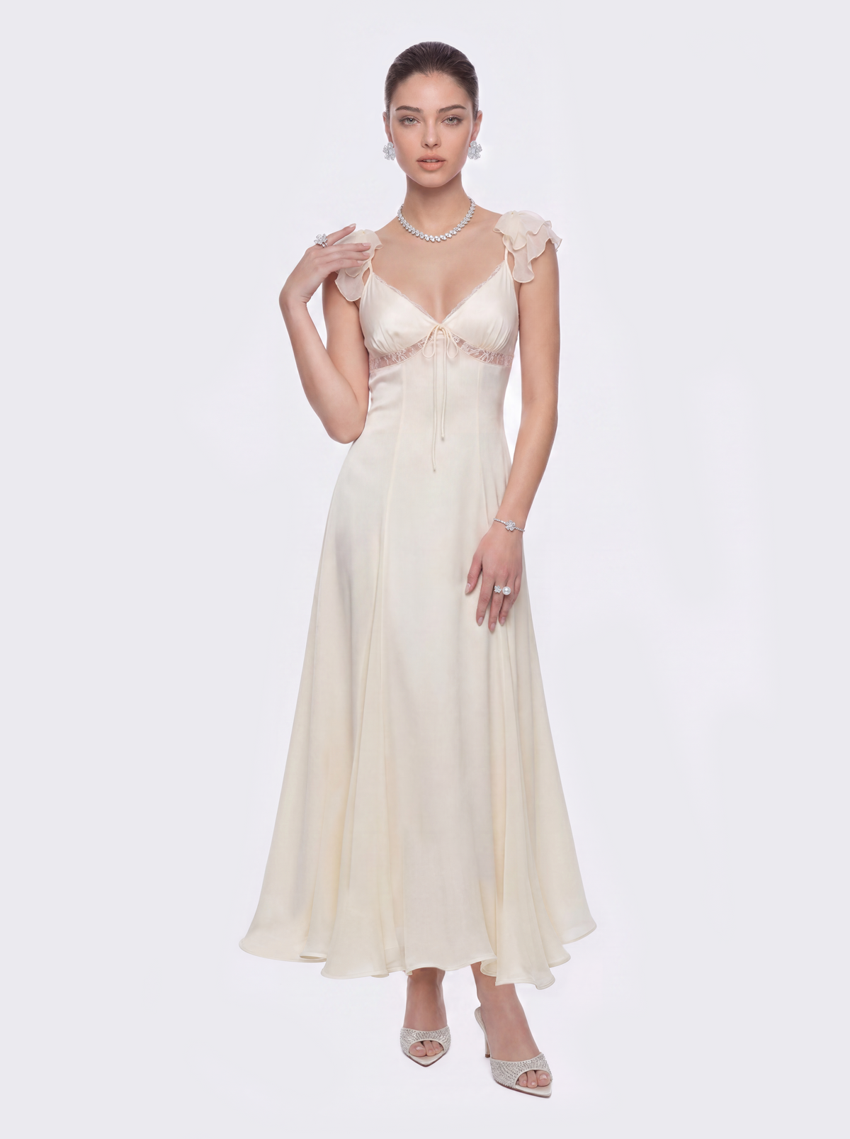 Meadow Open-Back Champagne Dress