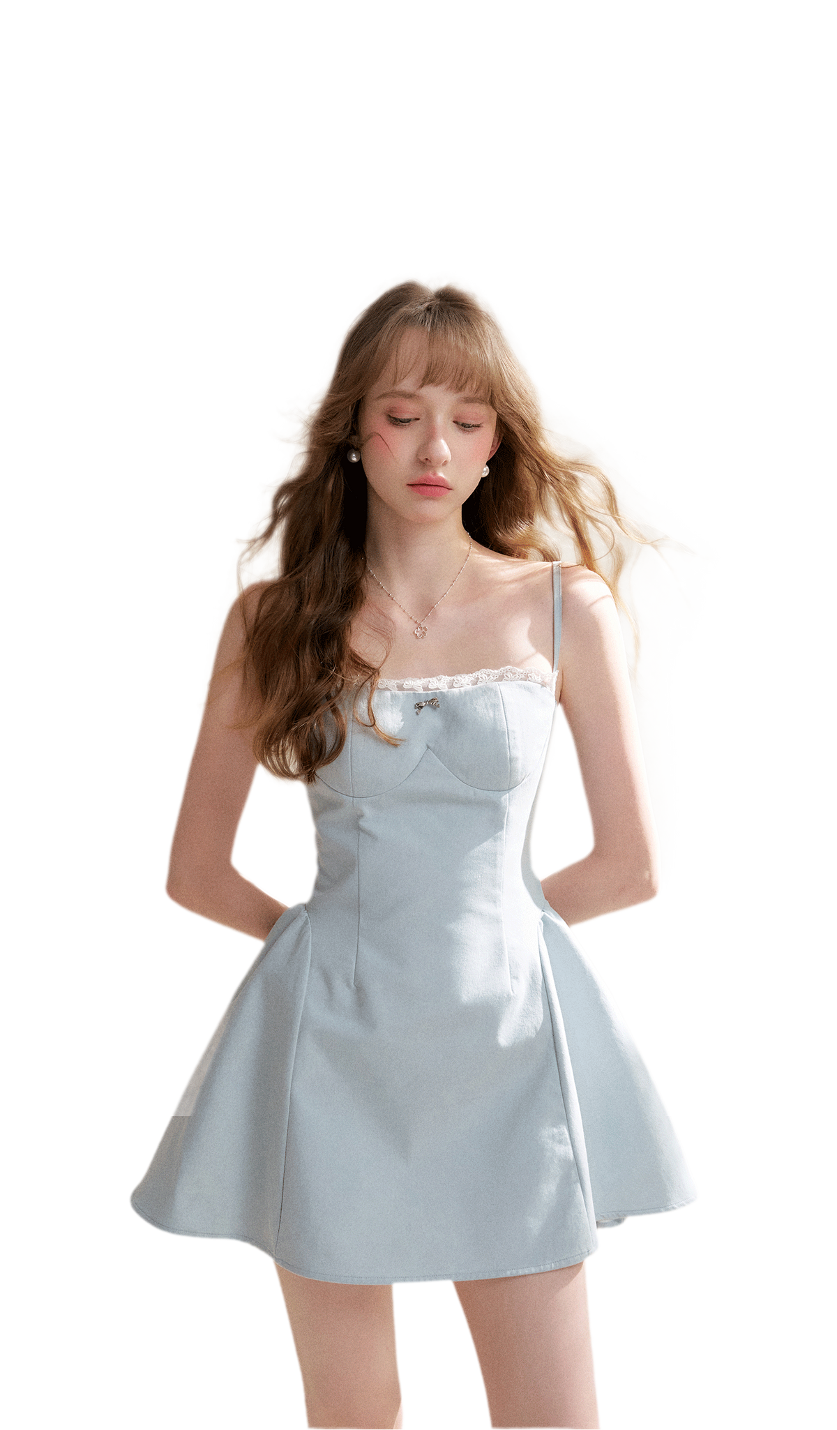 Lace-Trimmed A-Line Camisole Dress | Final Sale