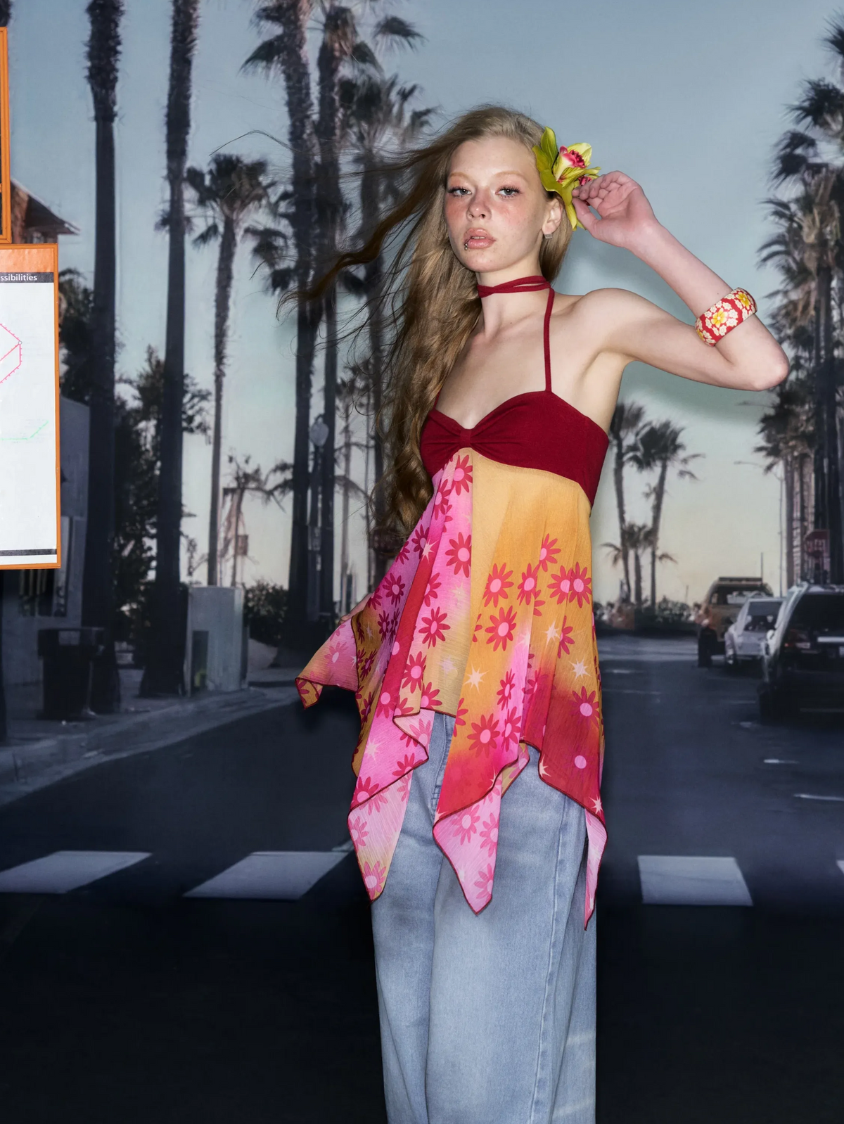Printed Halter Slip Dress