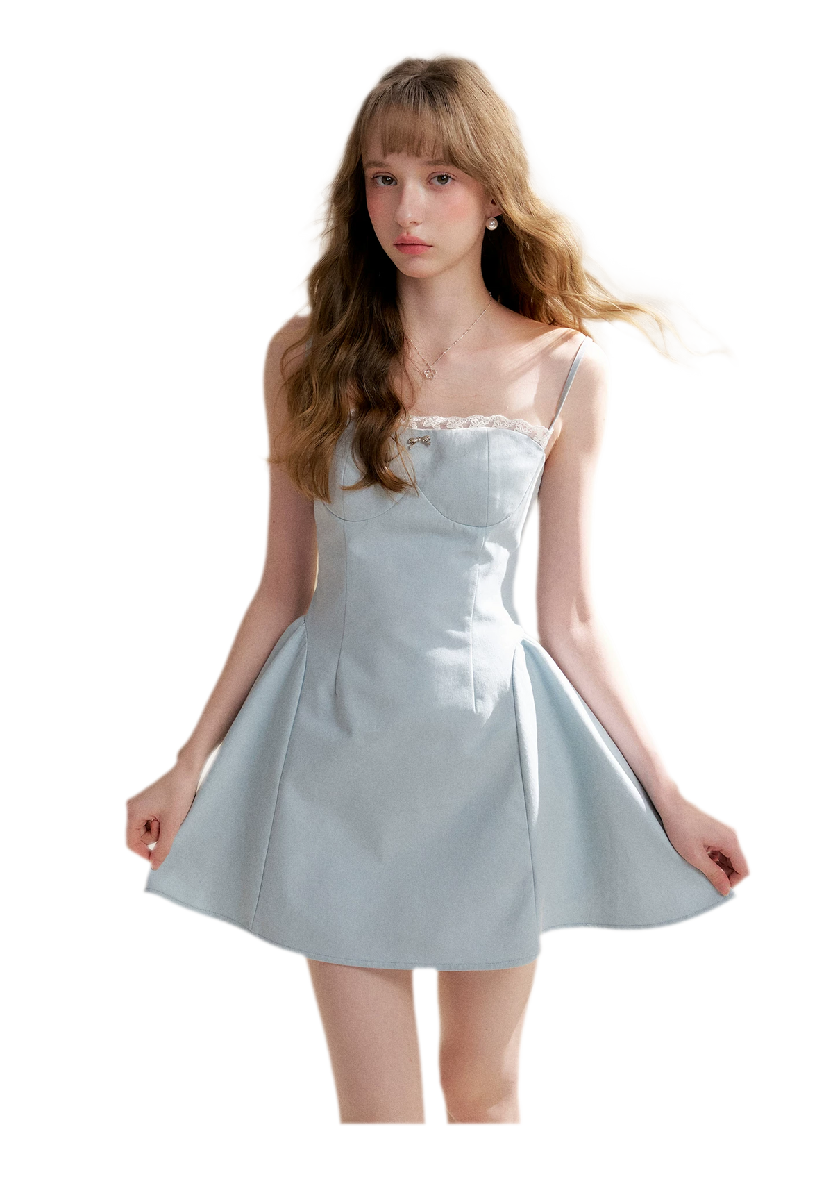 Lace-Trimmed A-Line Camisole Dress | Final Sale