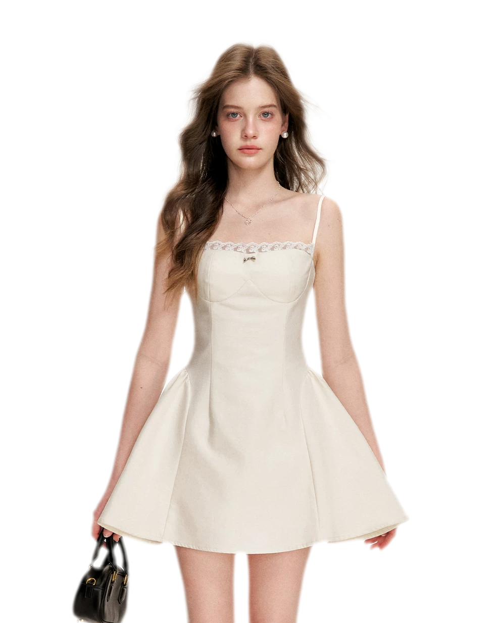 Lace-Trimmed A-Line Camisole Dress | Final Sale
