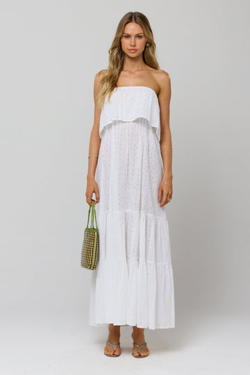Joni Dress in White Eyelet