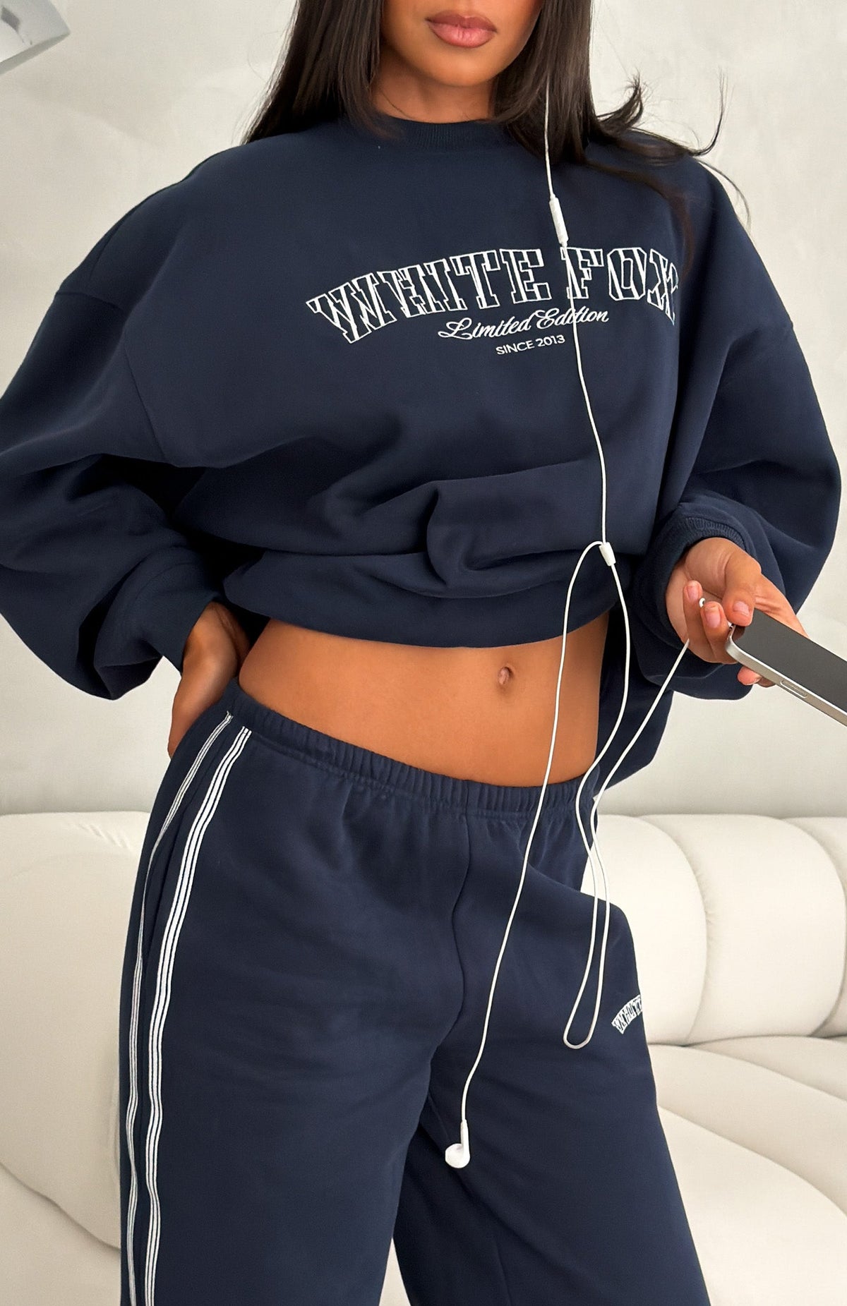 Keep Me Posted Oversized Sweater Navy