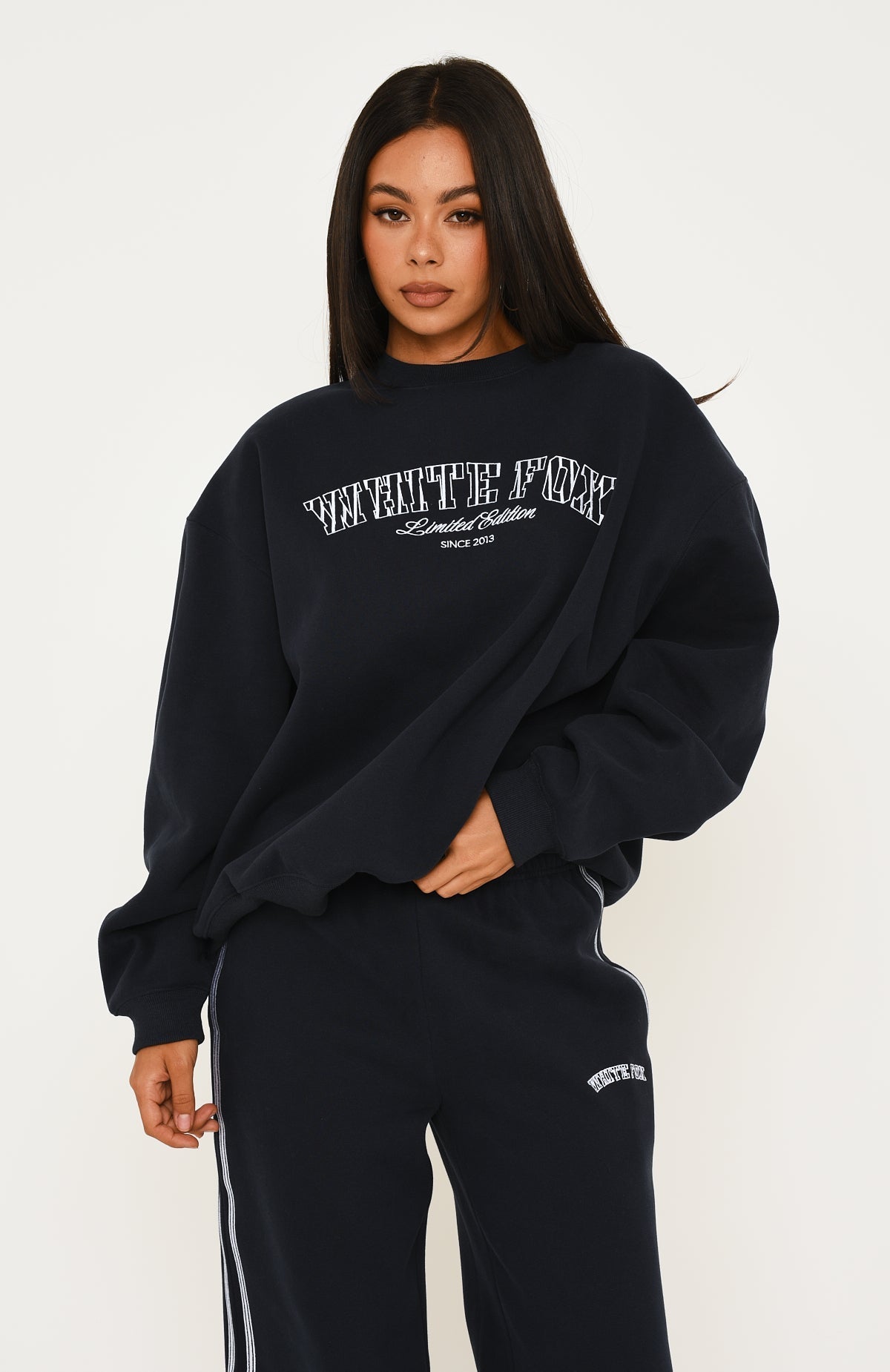 Keep Me Posted Oversized Sweater Navy