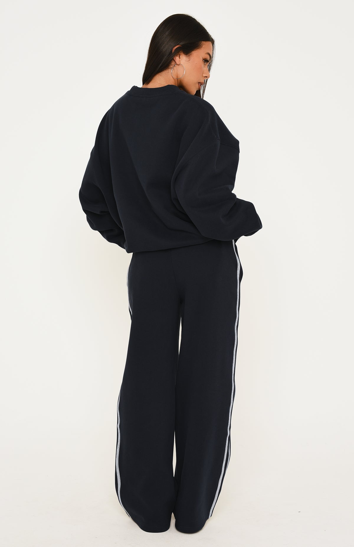 Keep Me Posted Wide Leg Sweatpants Navy