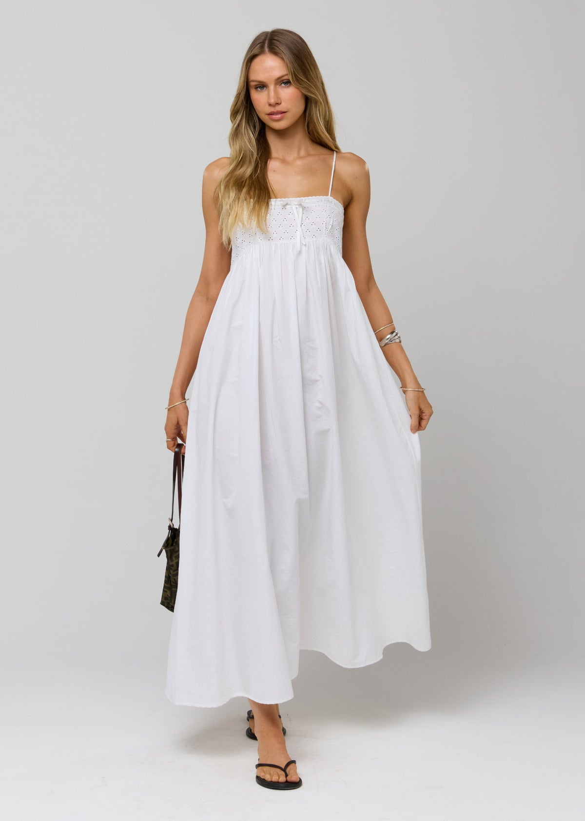 Kira Dress in White Eyelet