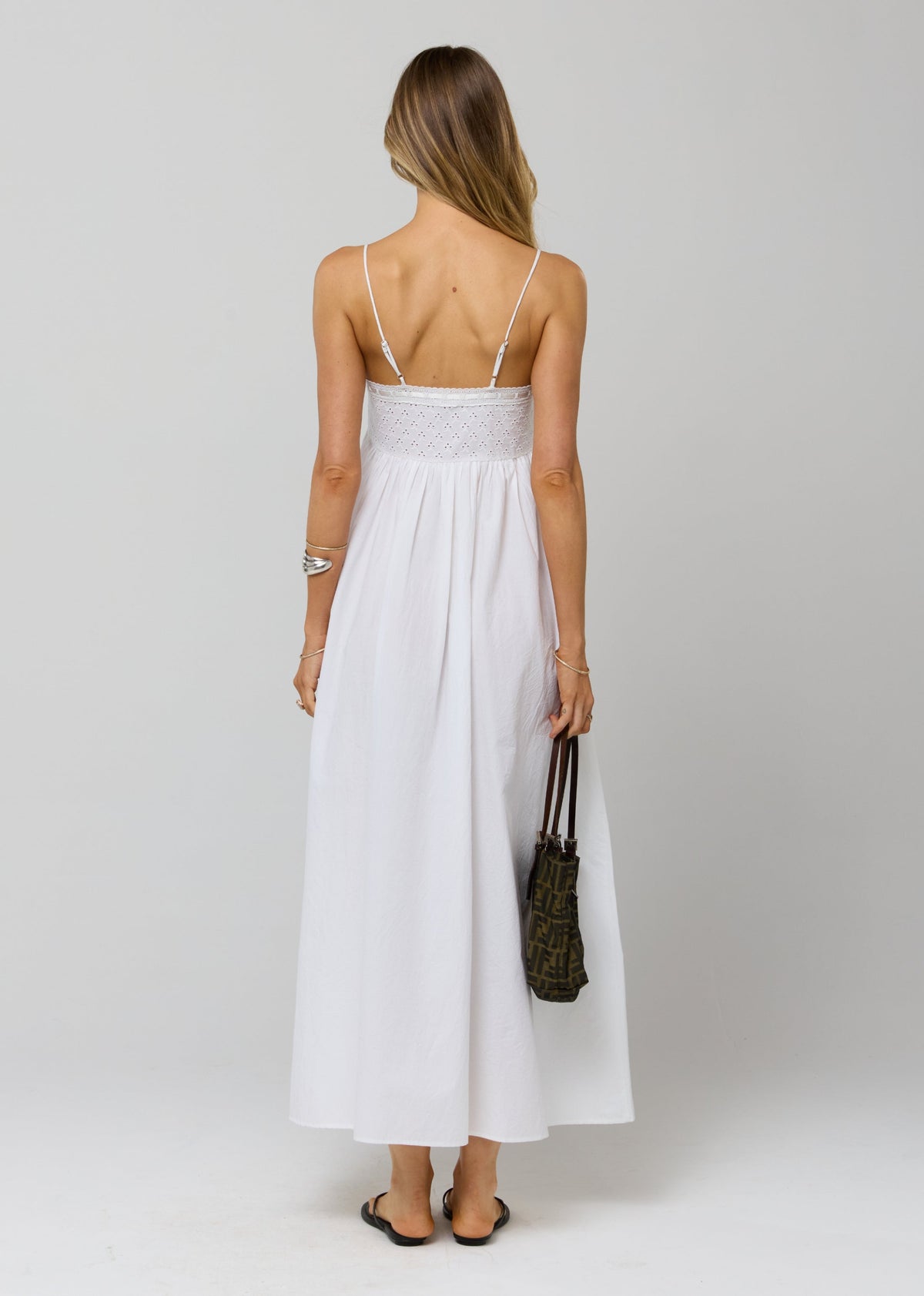 Kira Dress in White Eyelet
