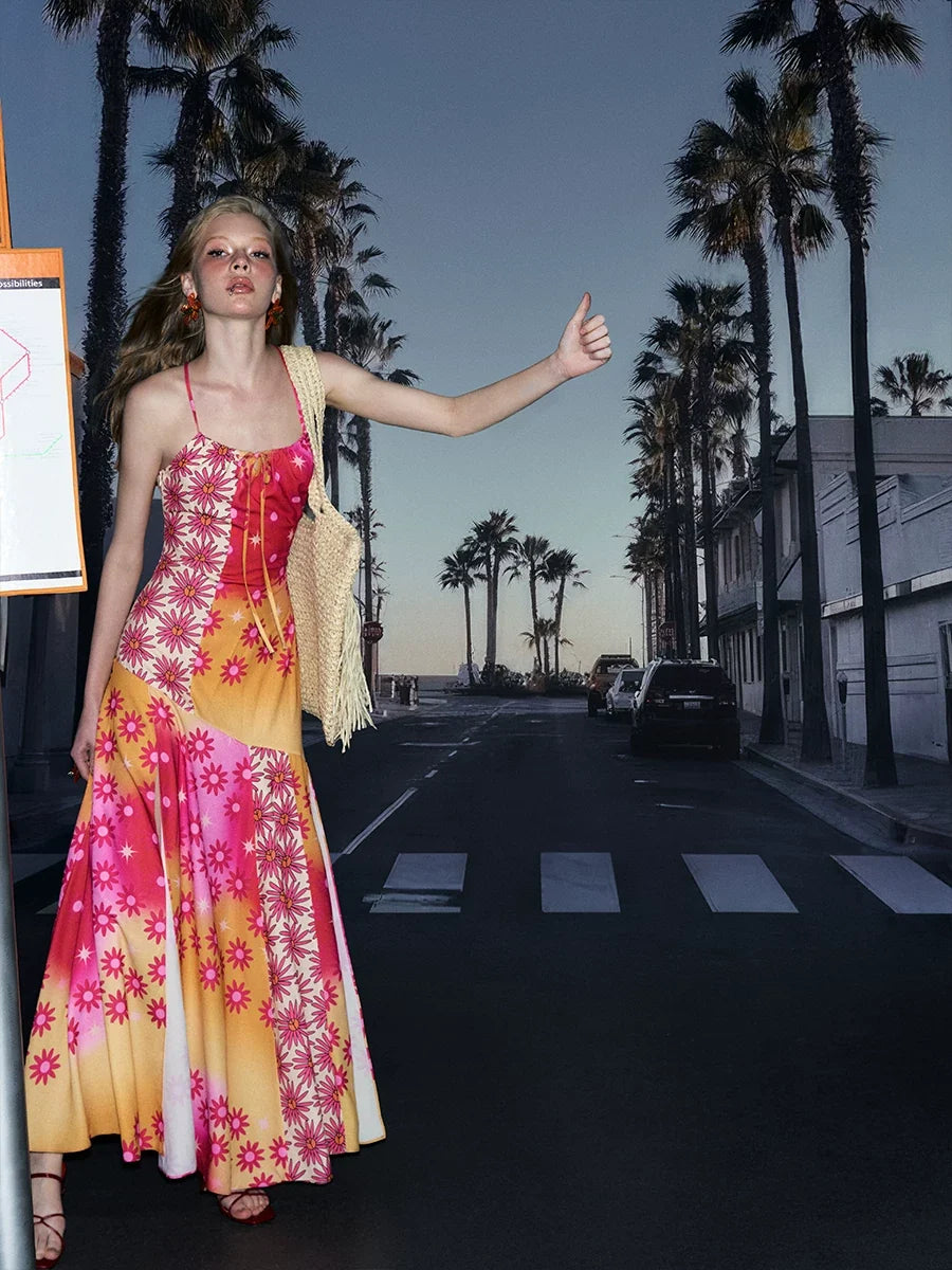 Printed Slit Maxi Dress