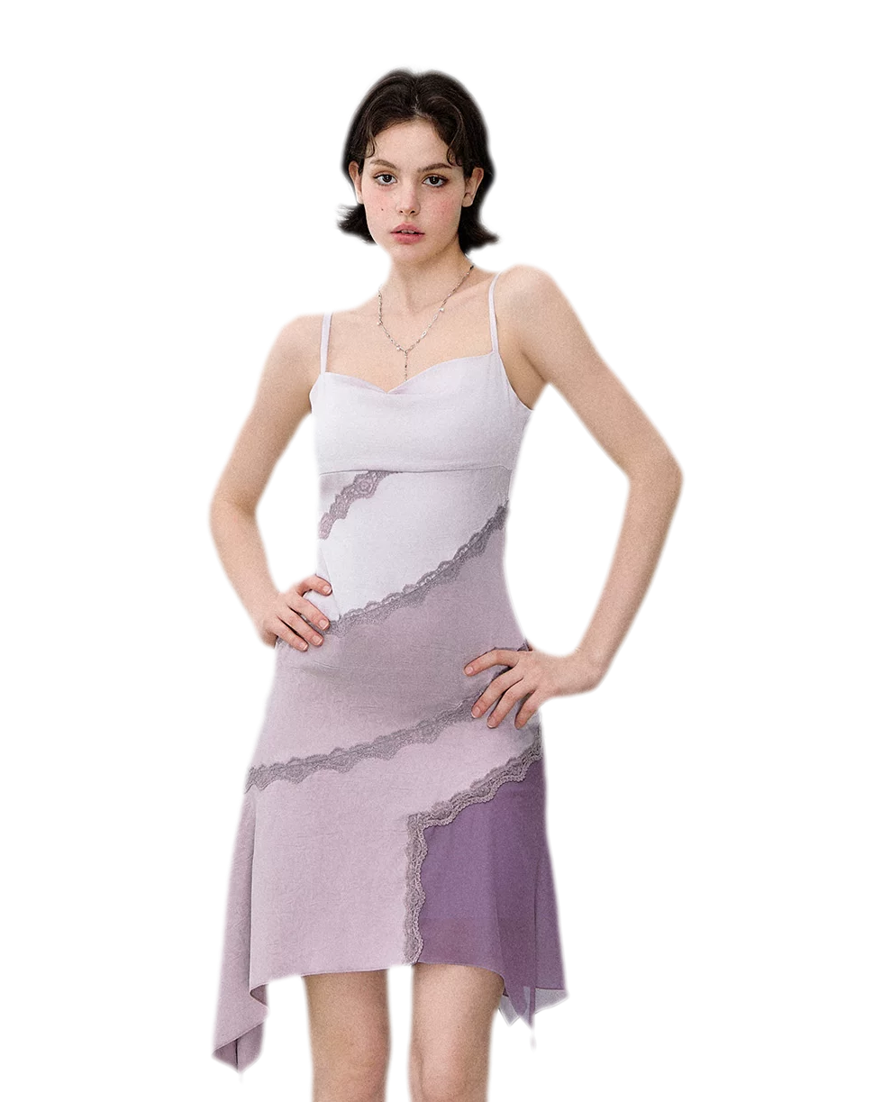 Asymmetric Satin Cami Dress | Final Sale