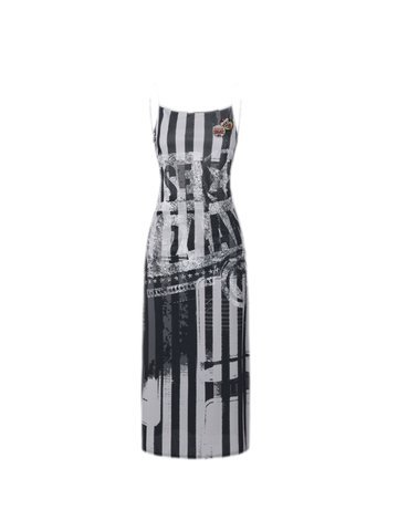 Printed Open-Back Dress