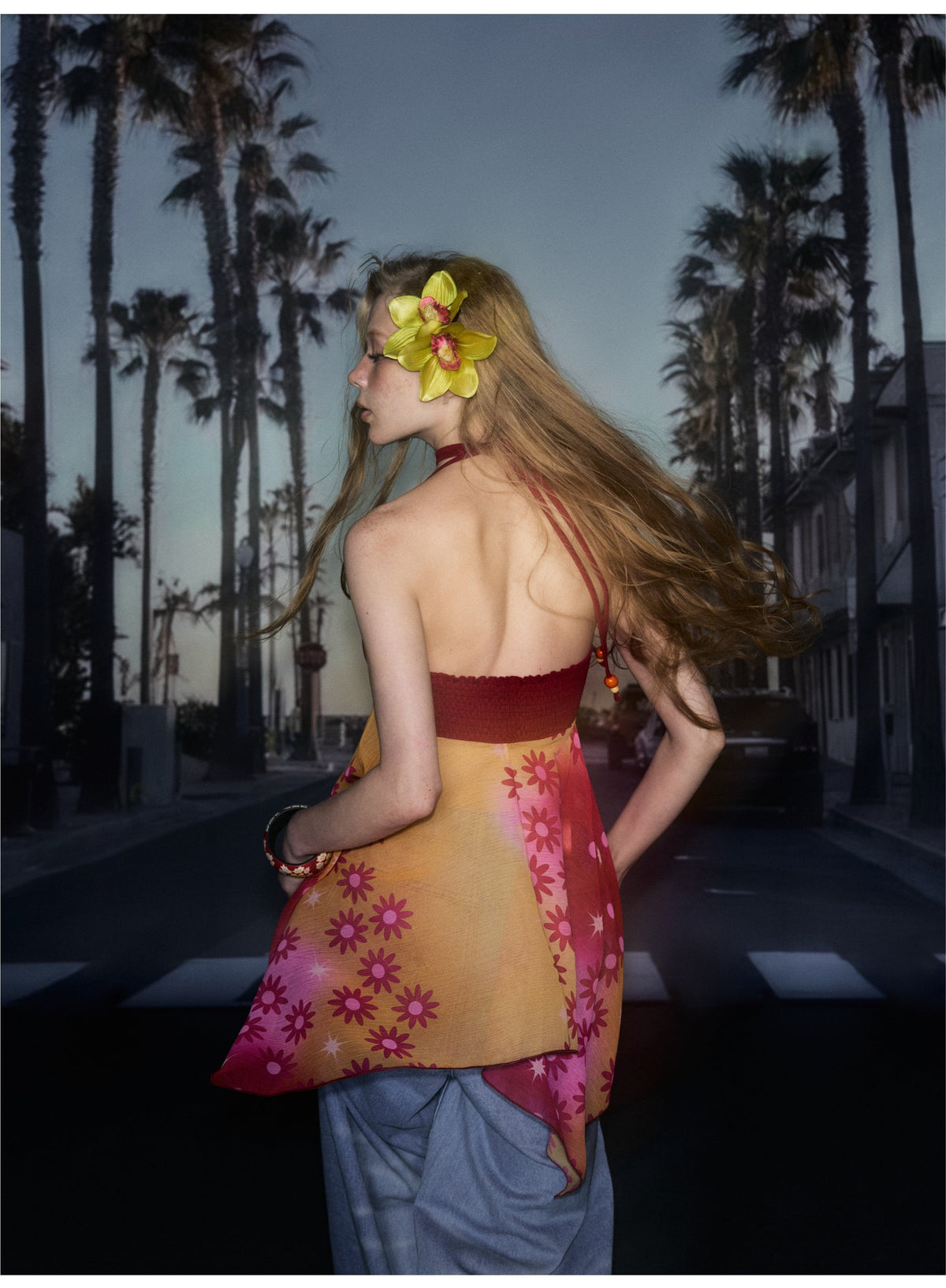 Printed Halter Slip Dress