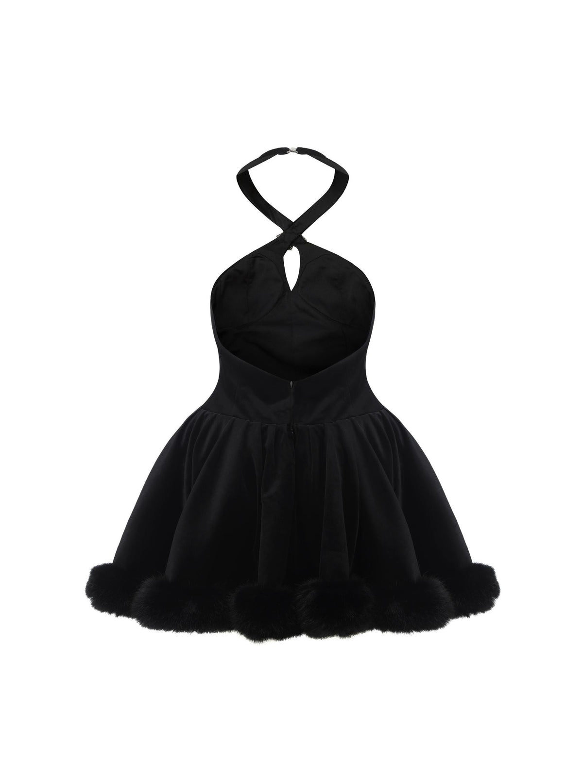 Juliet Velvet Halter Dress (Black)  (Final Sale)