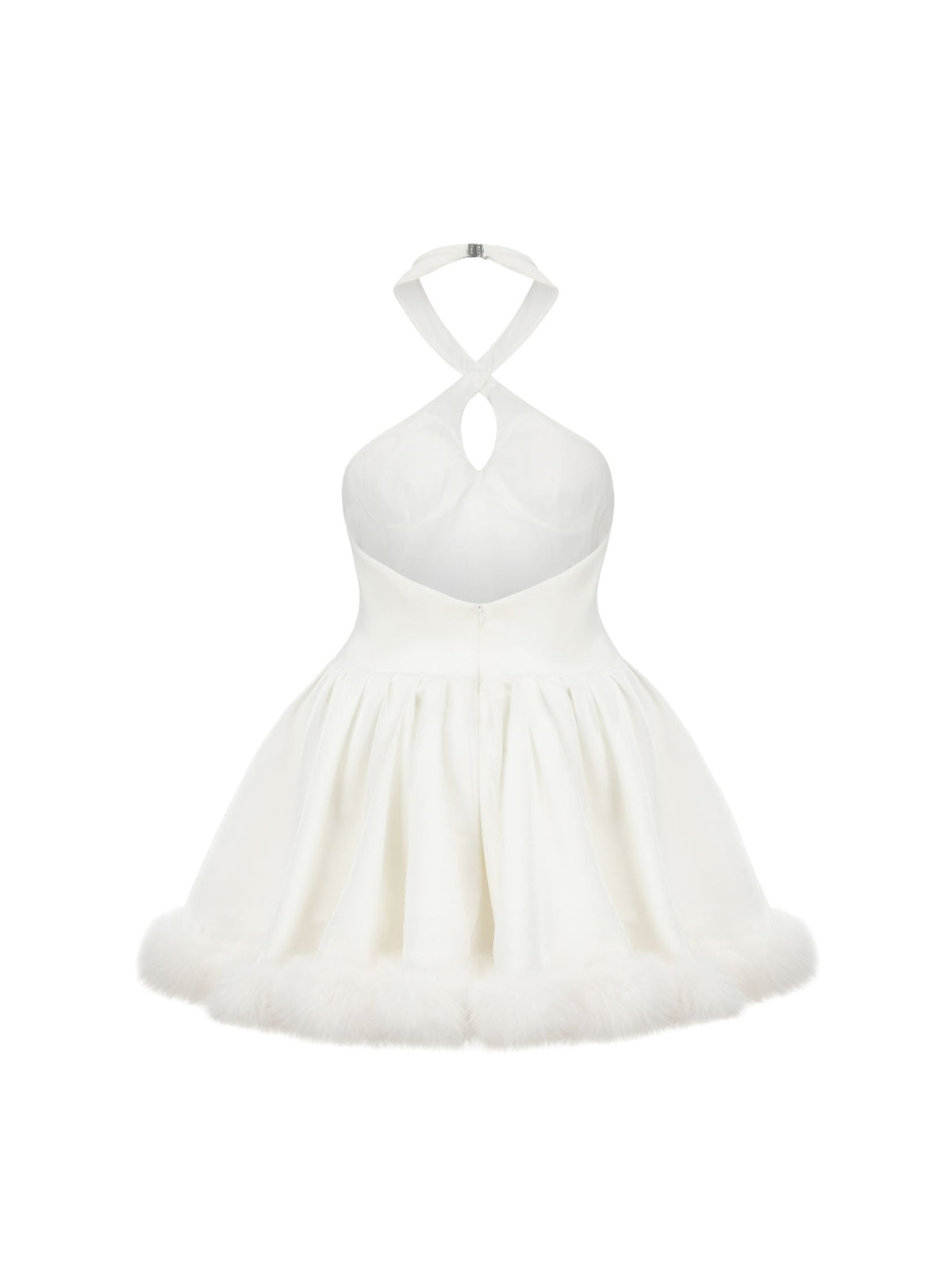 Juliet Velvet Halter Dress (White)  (Final Sale)