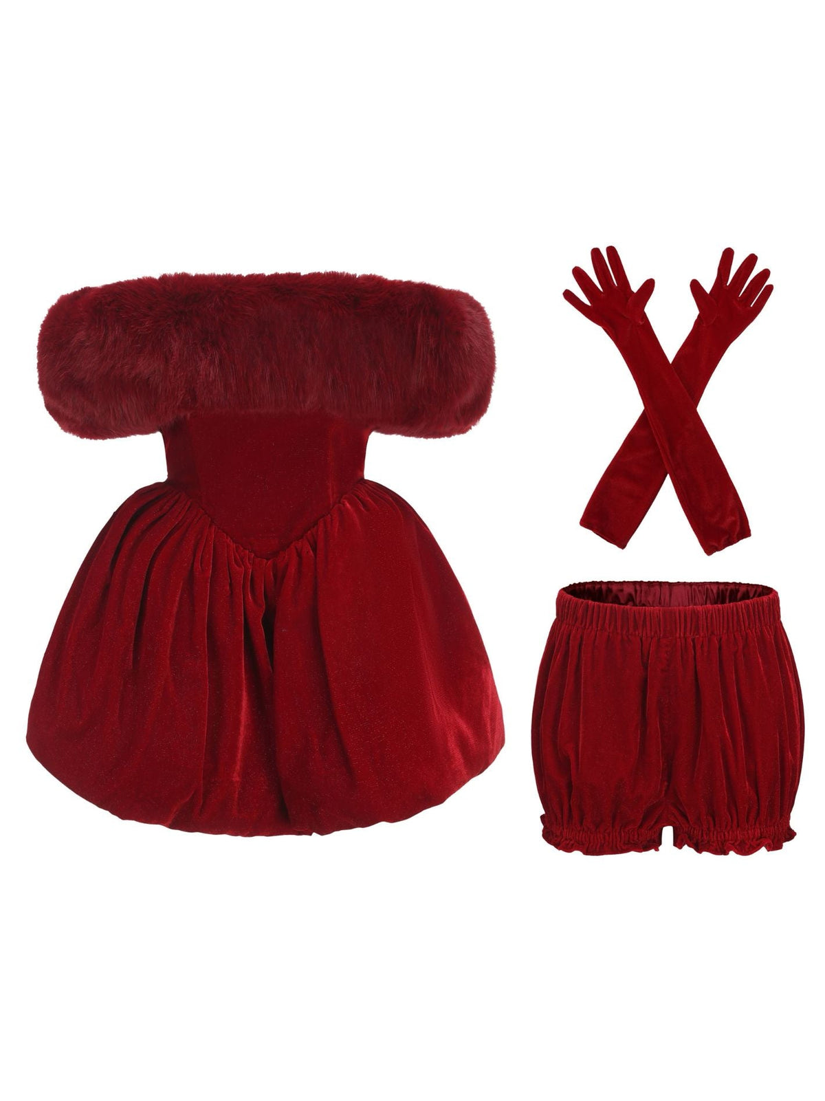 Candice Velvet Dress (Red) (Final Sale)