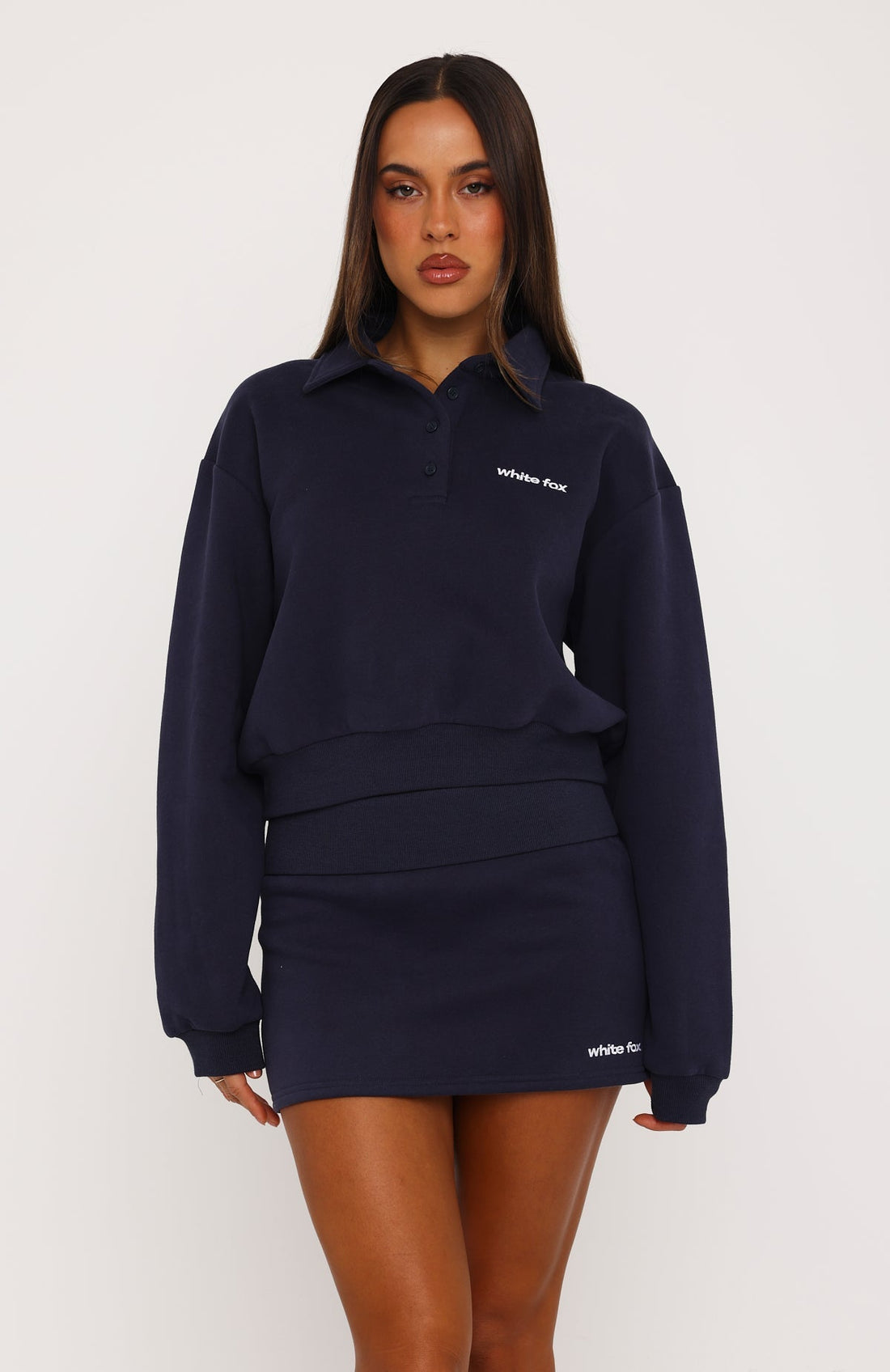 Not Changing Henley Polo Sweater Navy