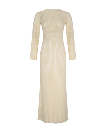 Misha Crochet Maxi Dress  | Ivory