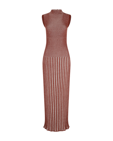 Golfo Maxi Dress | Brown-Tobacco