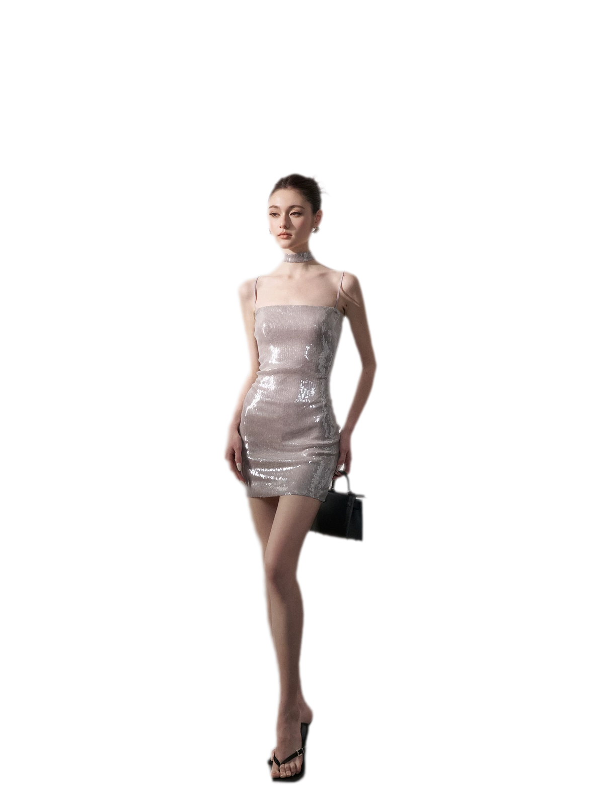 Sequin Choker Mini Dress