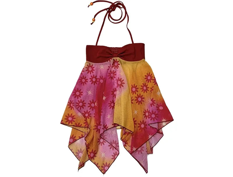 Printed Halter Slip Dress