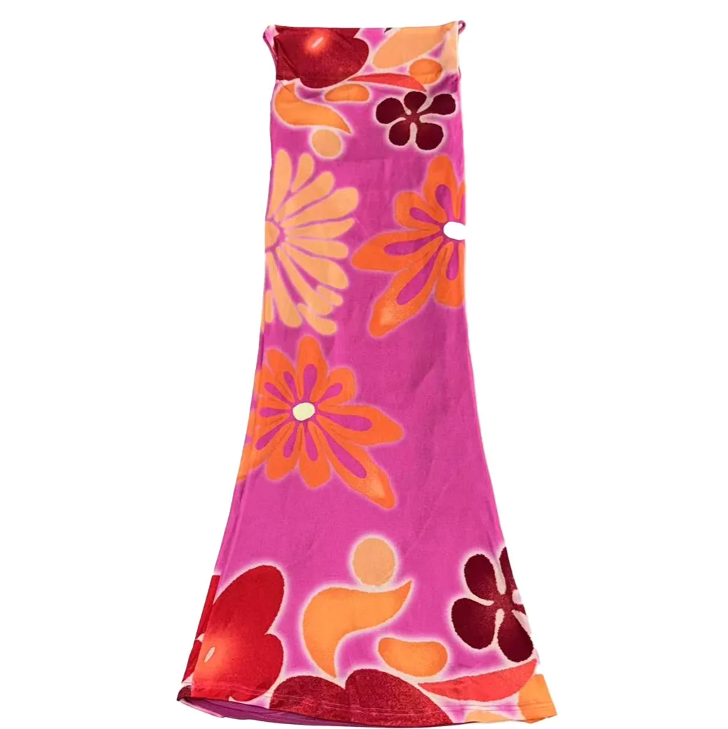 Floral Cowl Backless Dress