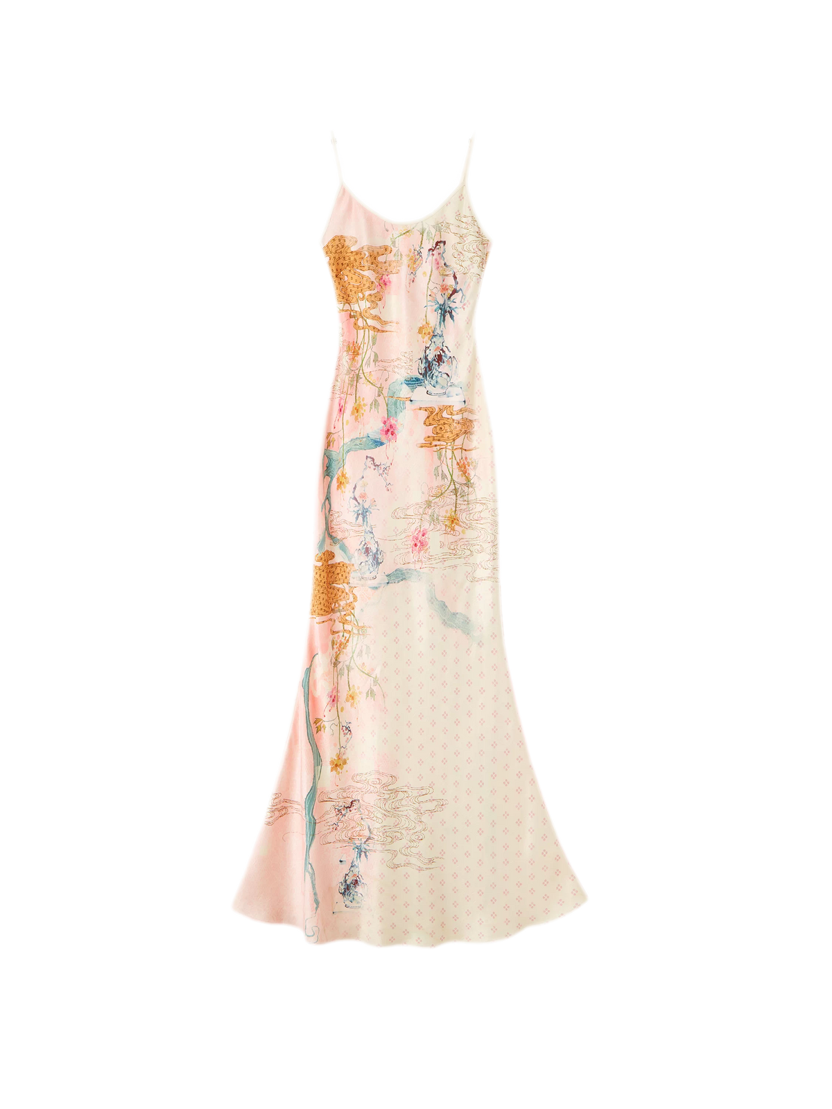Leopard Stitch Floral Slip Dress