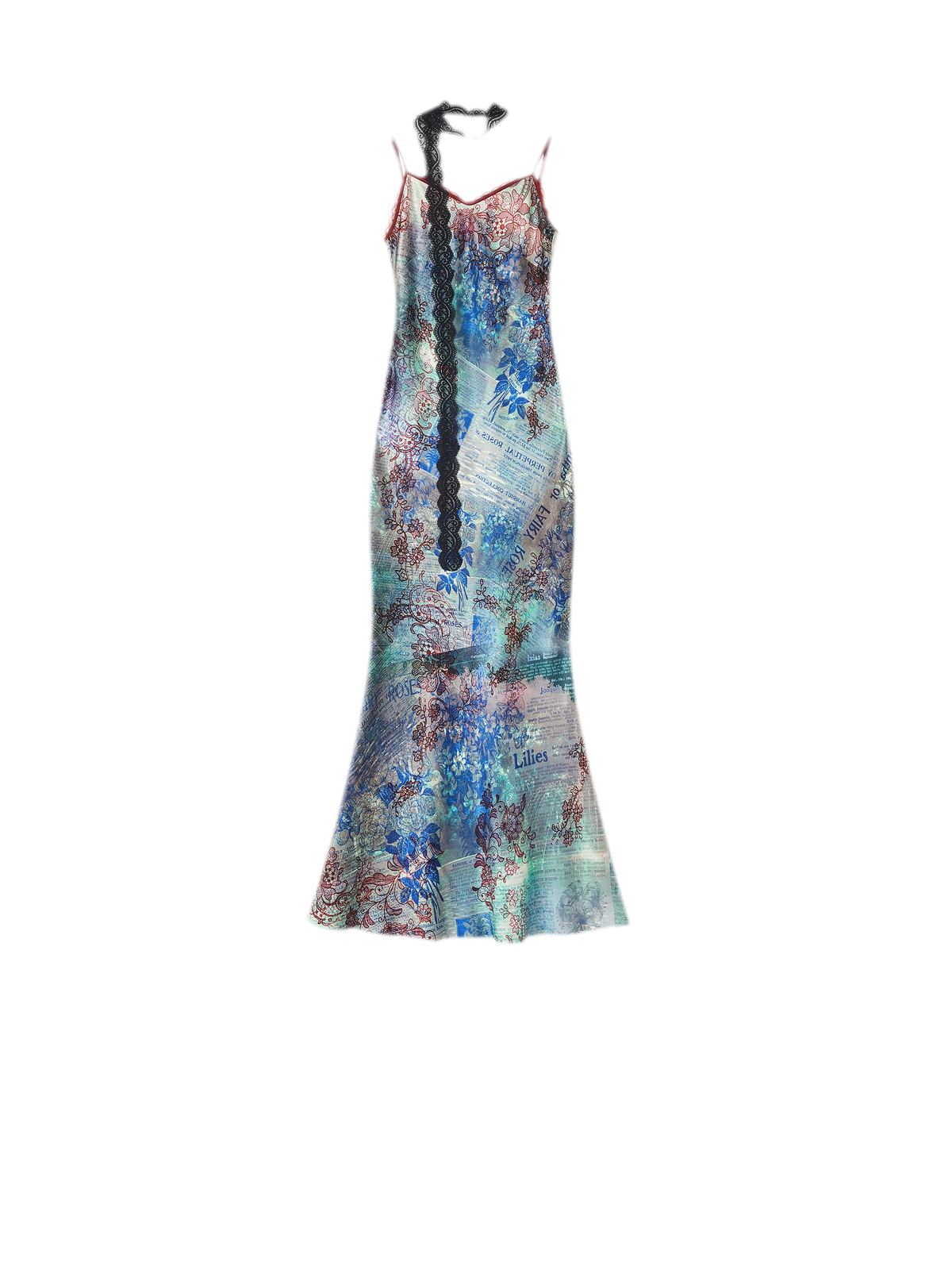 Botanical Print Bias-Cut Camisole Long Dress