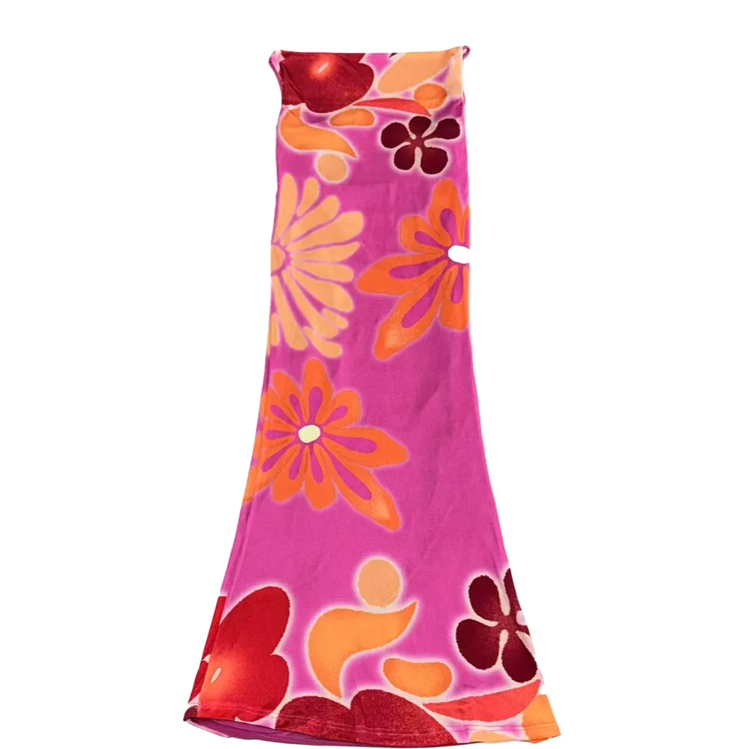 Floral Cowl Backless Dress