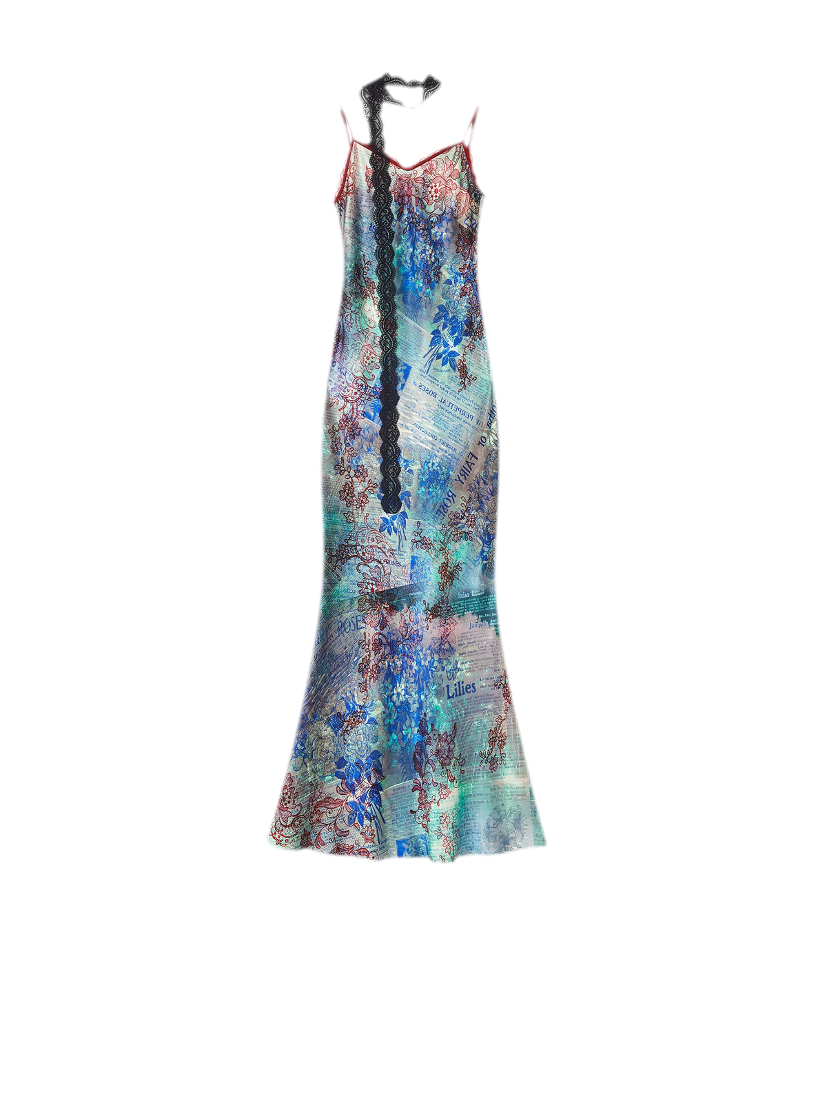 Botanical Print Bias-Cut Camisole Long Dress
