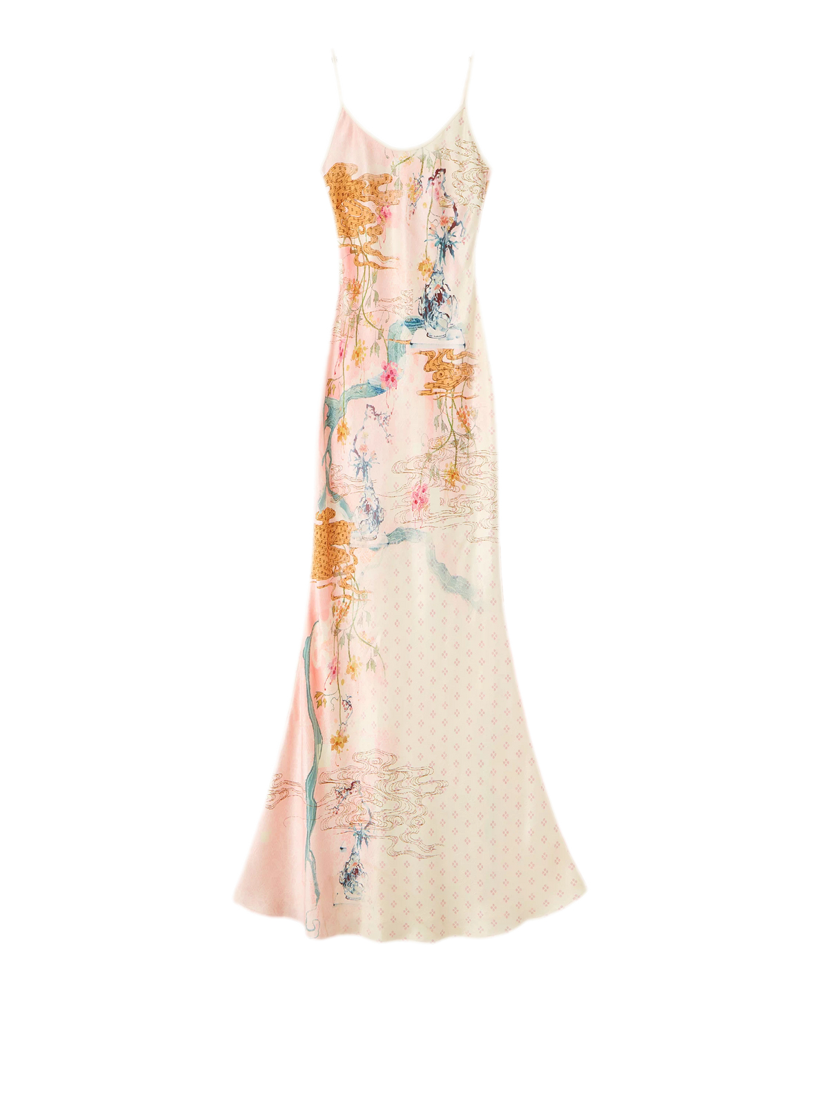 Leopard Stitch Floral Slip Dress
